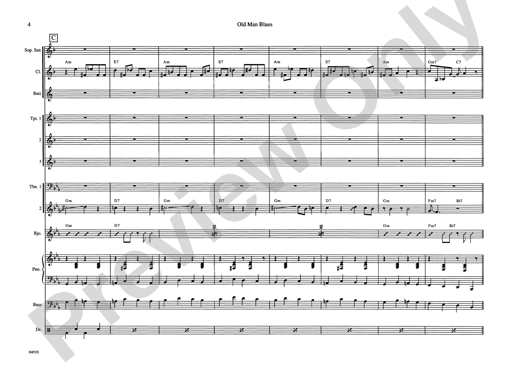 Old Man Blues: Jazz Ensemble Conductor Score & Parts
