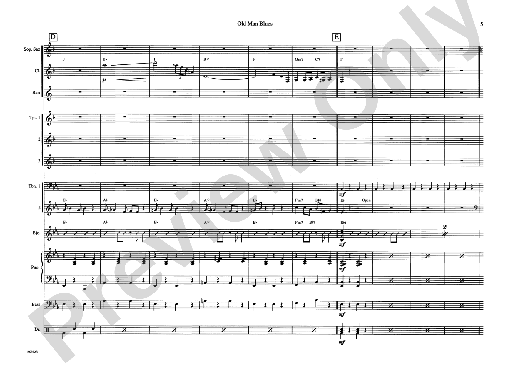 Old Man Blues: Jazz Ensemble Conductor Score & Parts