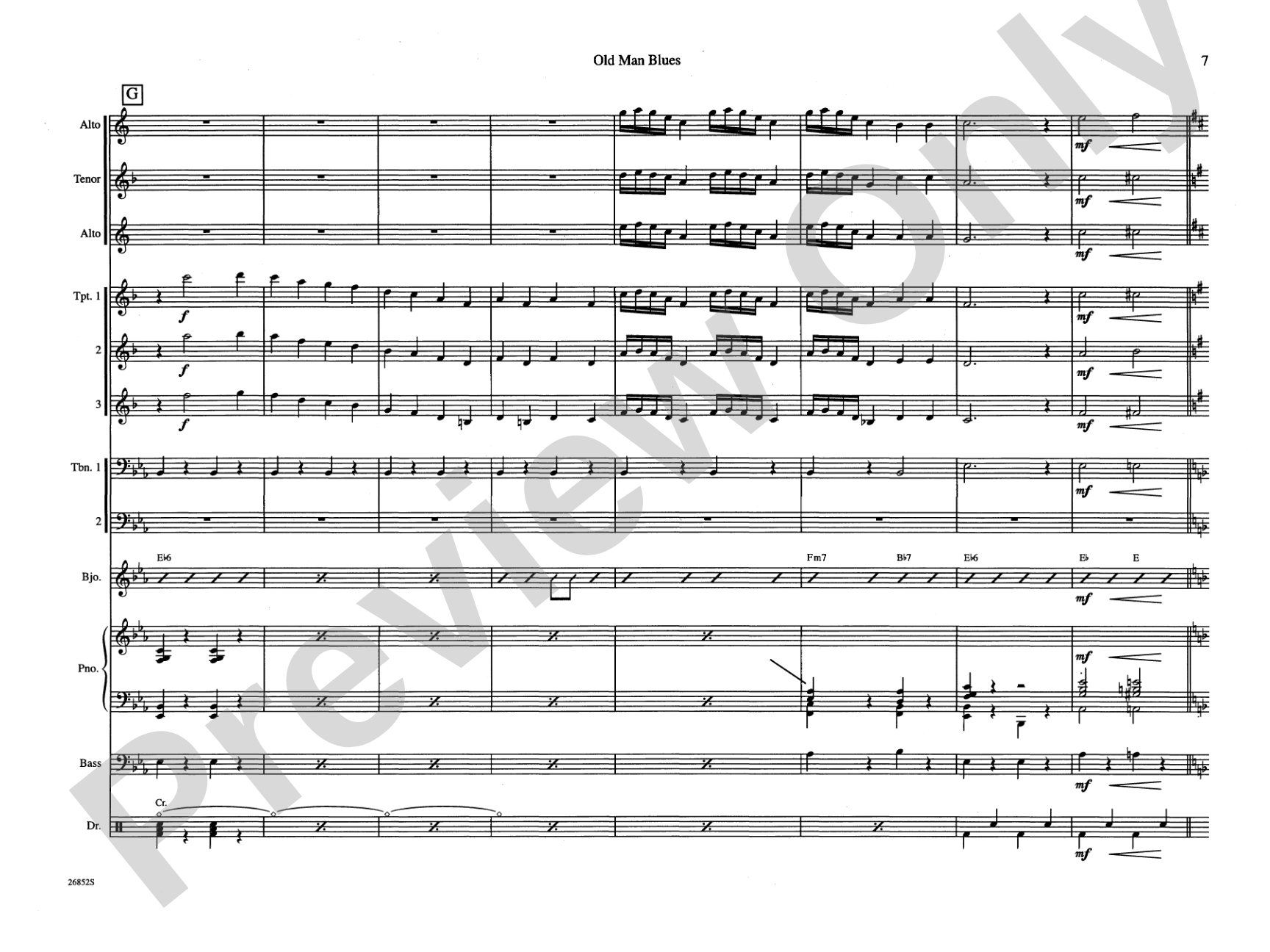 Old Man Blues: Jazz Ensemble Conductor Score & Parts