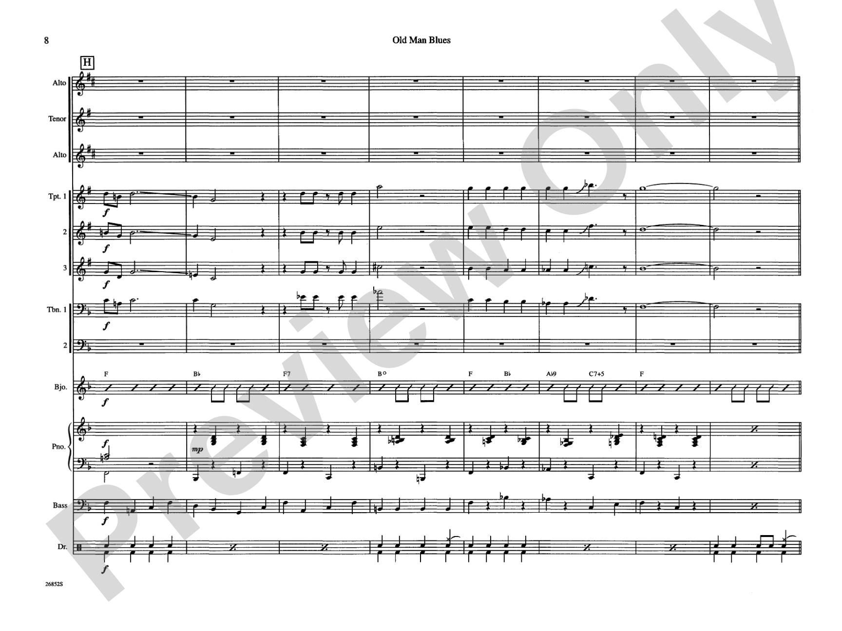 Old Man Blues: Jazz Ensemble Conductor Score & Parts