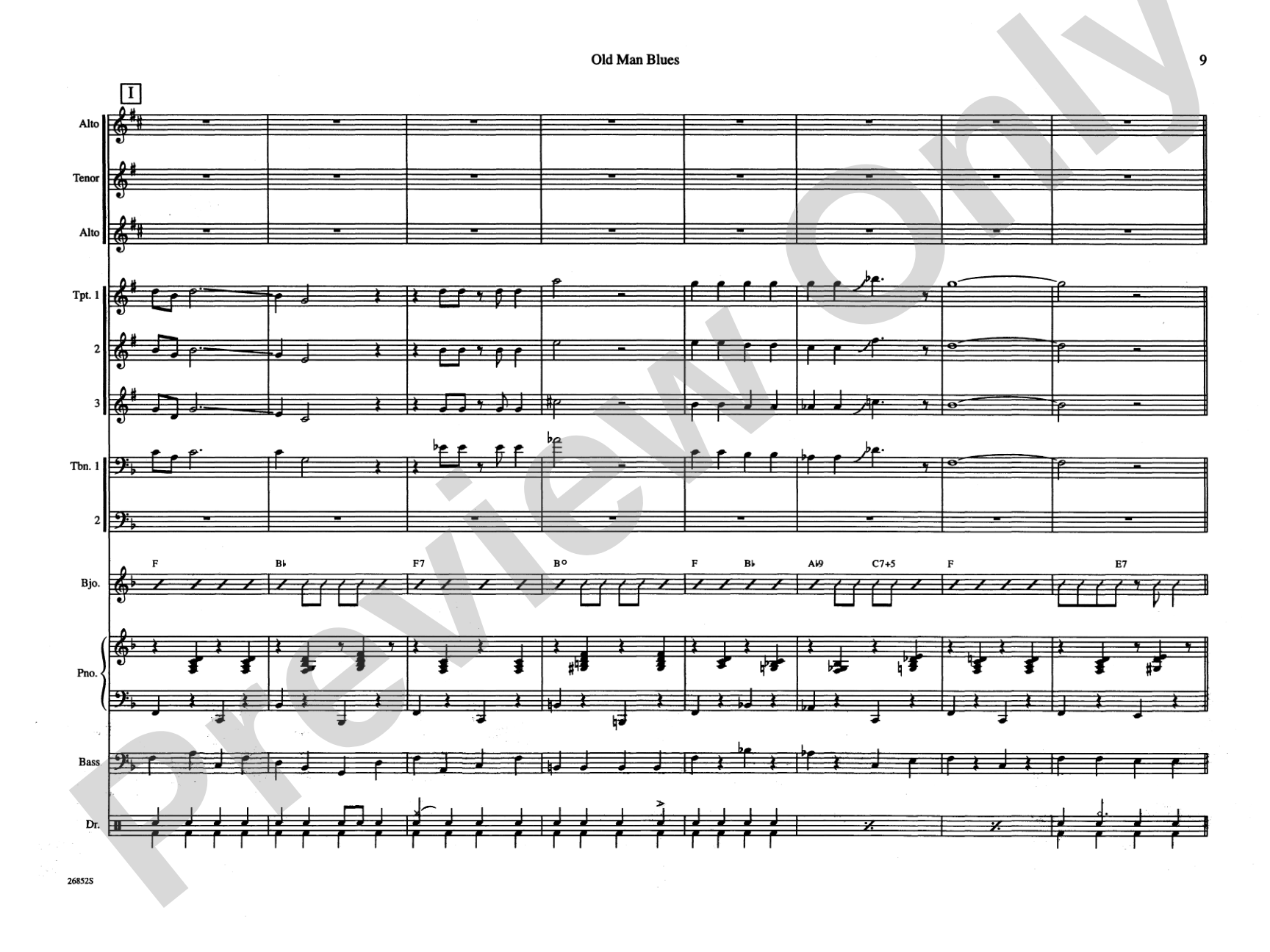Old Man Blues: Jazz Ensemble Conductor Score & Parts