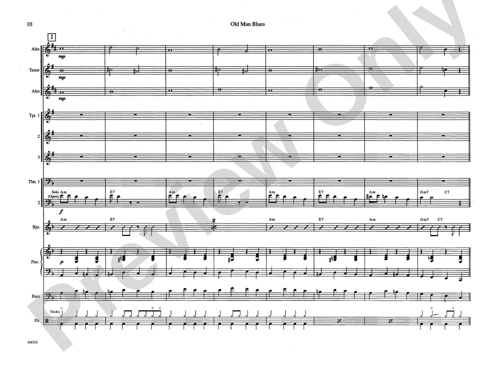 Old Man Blues: Jazz Ensemble Conductor Score & Parts