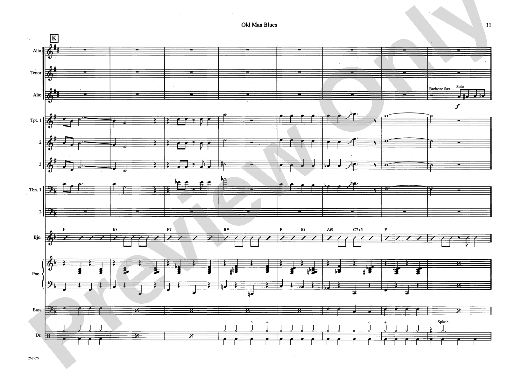 Old Man Blues: Jazz Ensemble Conductor Score & Parts