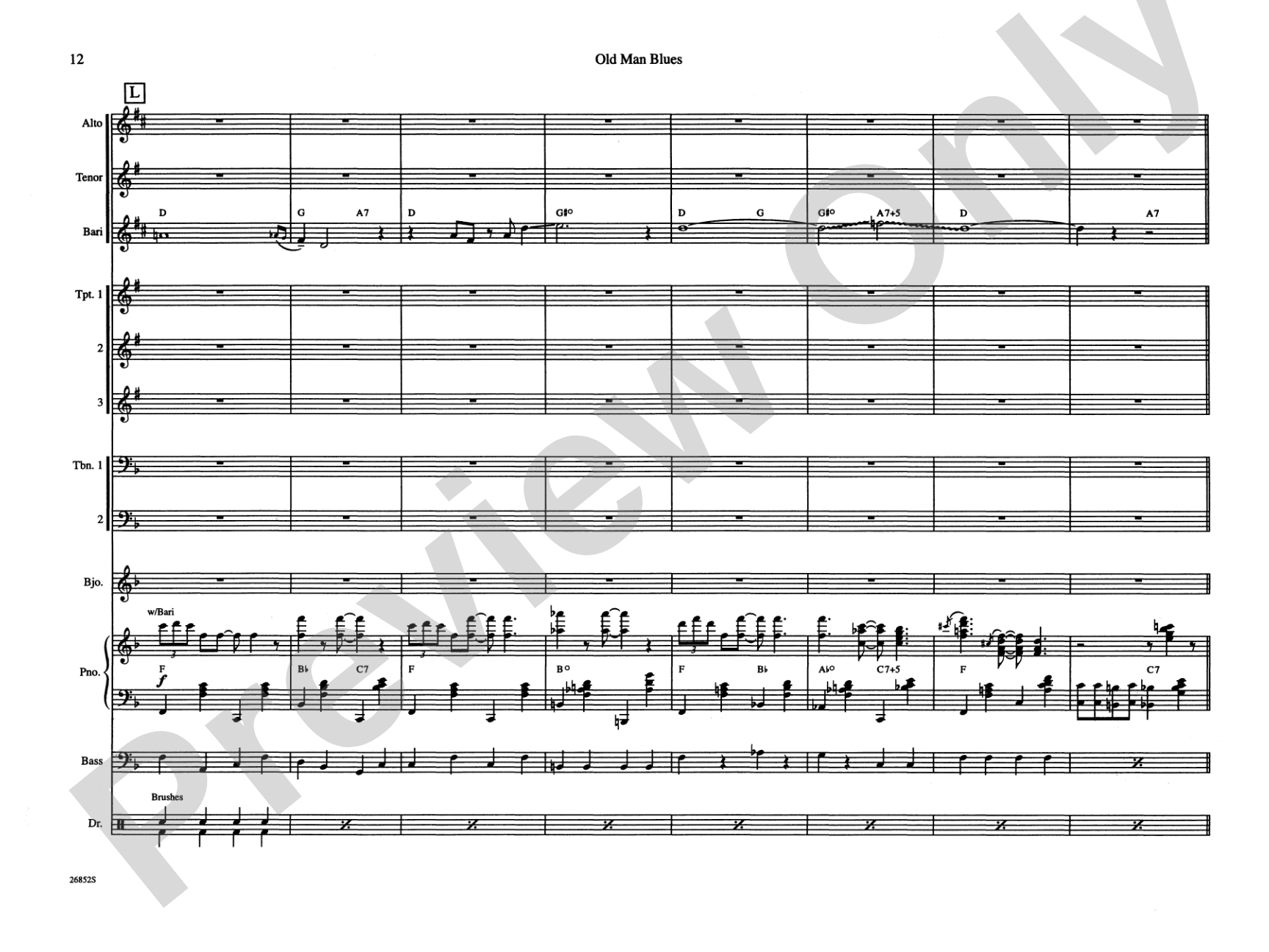 Old Man Blues: Jazz Ensemble Conductor Score & Parts