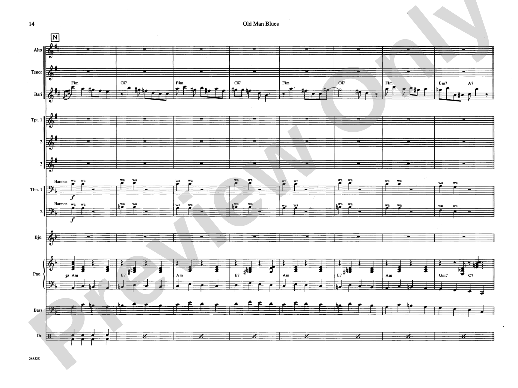 Old Man Blues: Jazz Ensemble Conductor Score & Parts