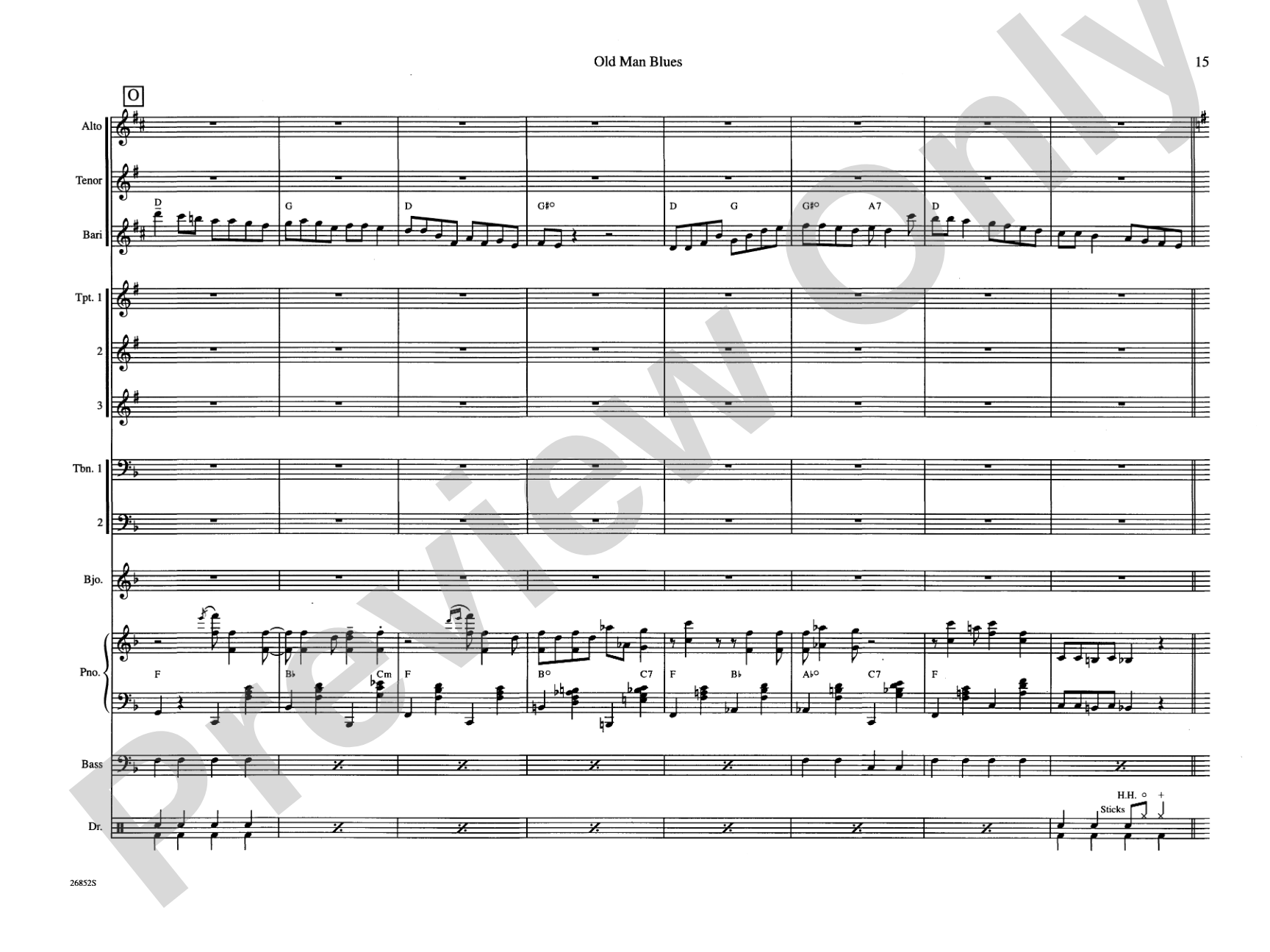 Old Man Blues: Jazz Ensemble Conductor Score & Parts