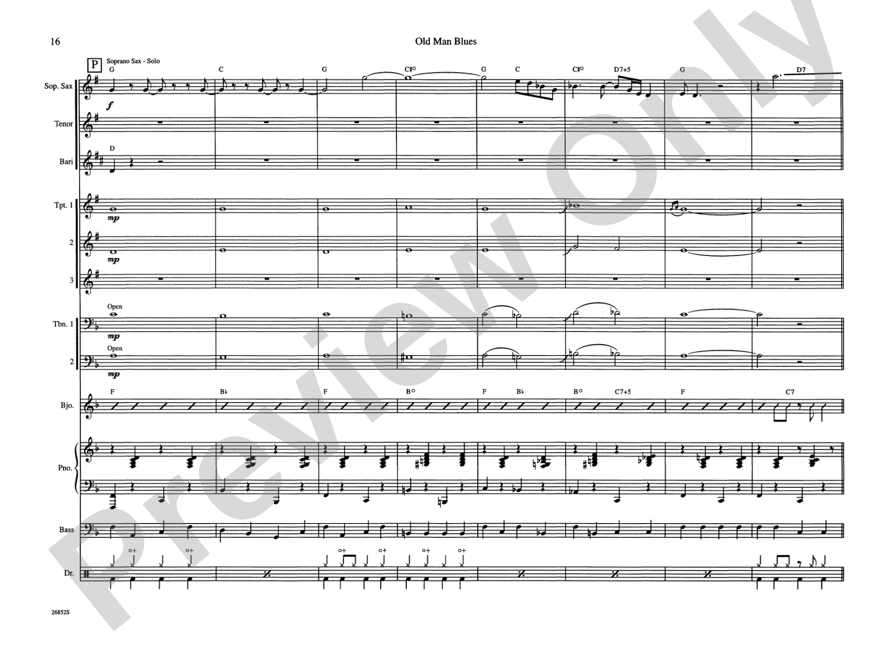 Old Man Blues: Jazz Ensemble Conductor Score & Parts
