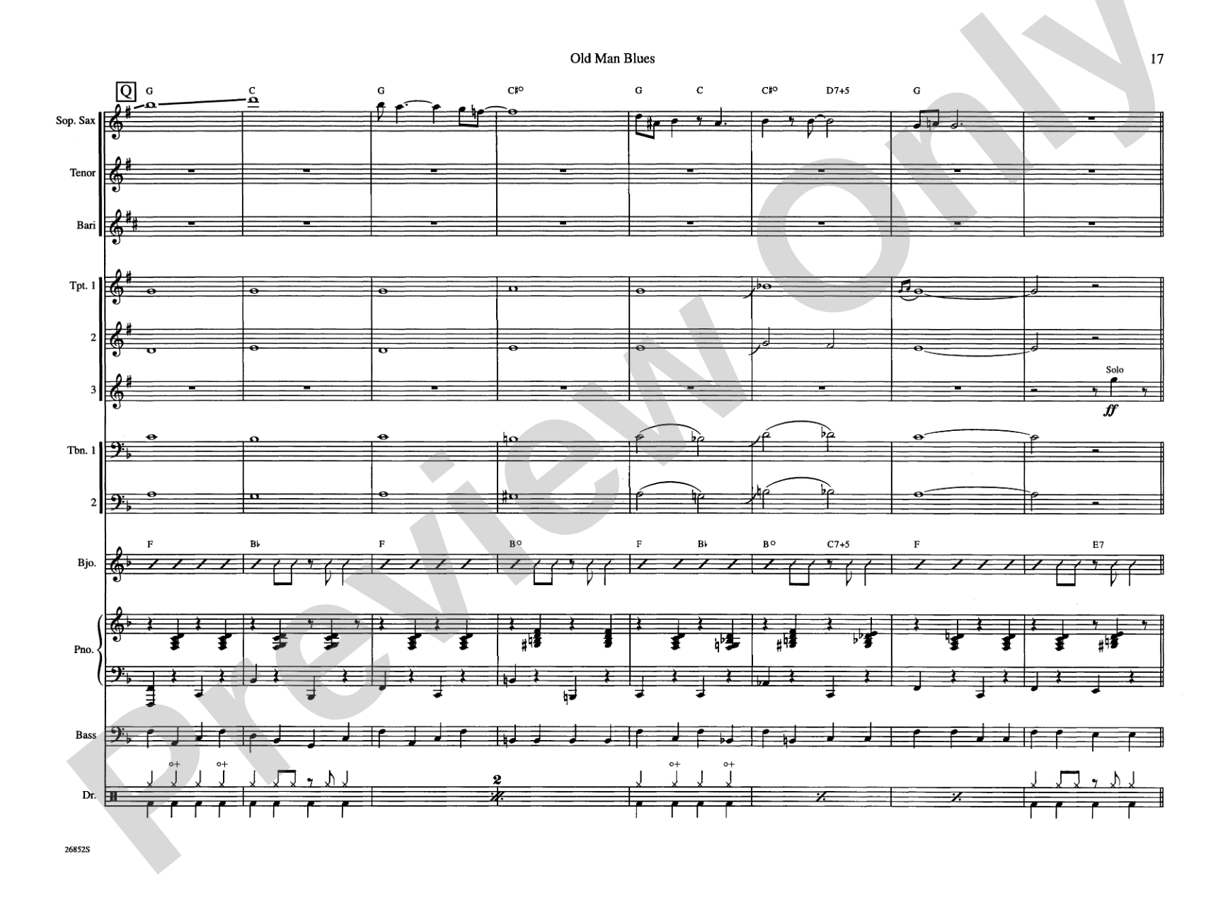 Old Man Blues: Jazz Ensemble Conductor Score & Parts