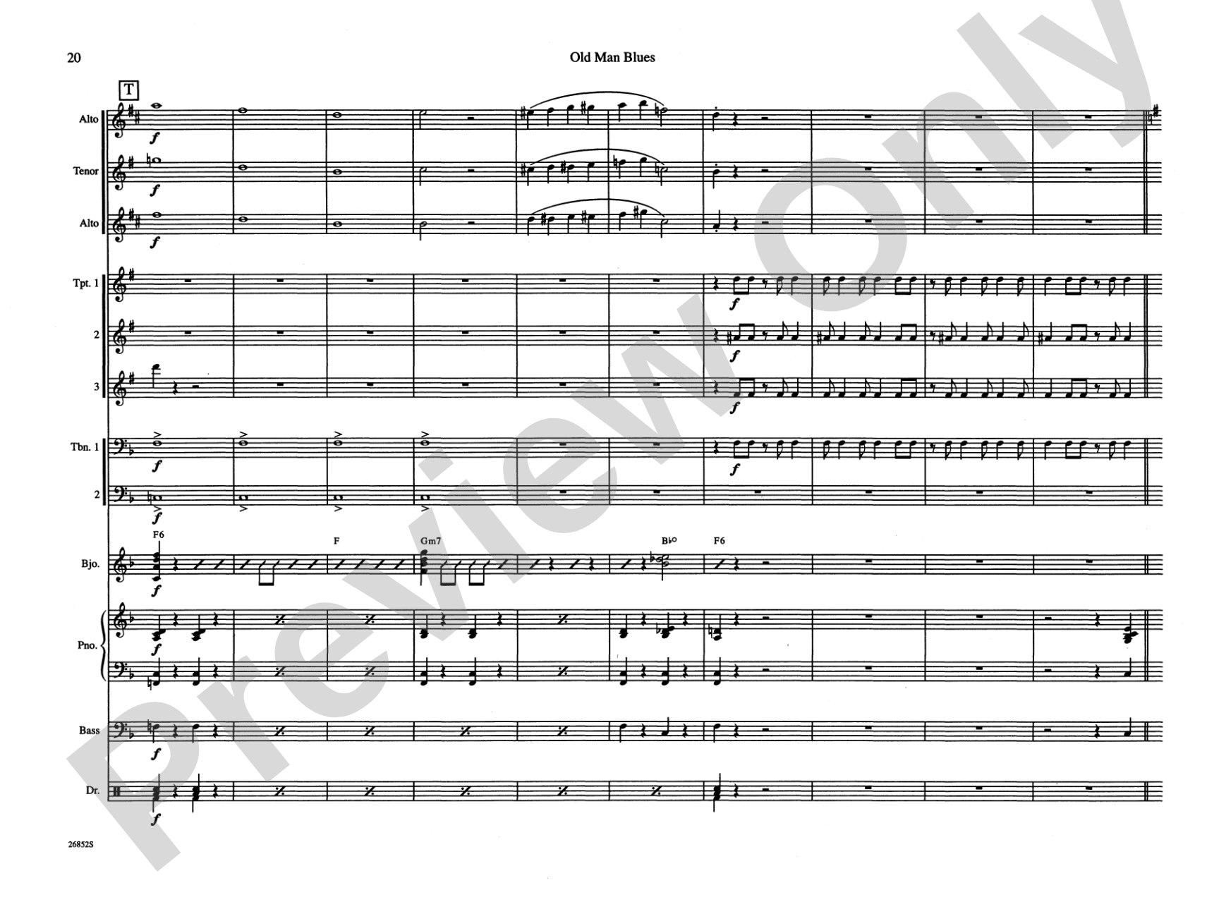 Old Man Blues: Jazz Ensemble Conductor Score & Parts