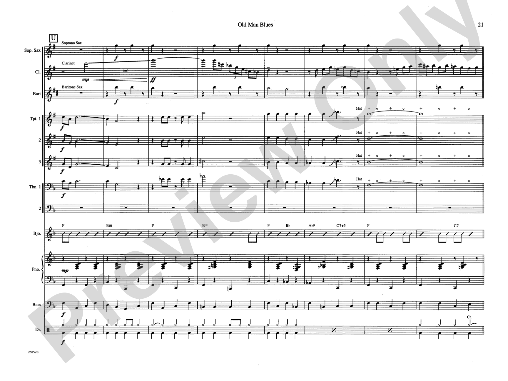 Old Man Blues: Jazz Ensemble Conductor Score & Parts