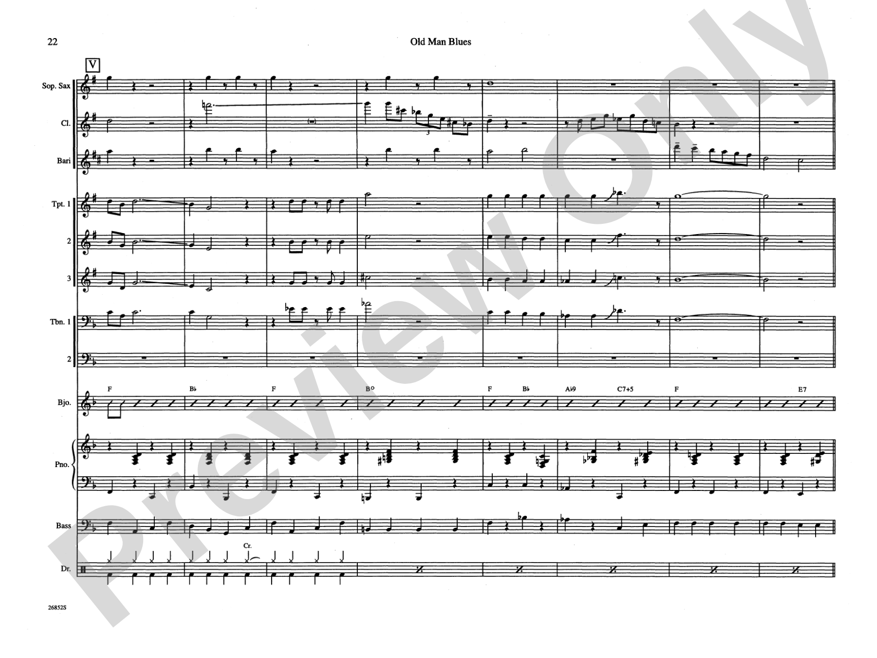 Old Man Blues: Jazz Ensemble Conductor Score & Parts