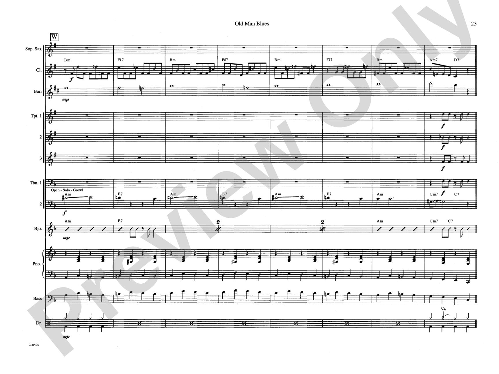 Old Man Blues: Jazz Ensemble Conductor Score & Parts
