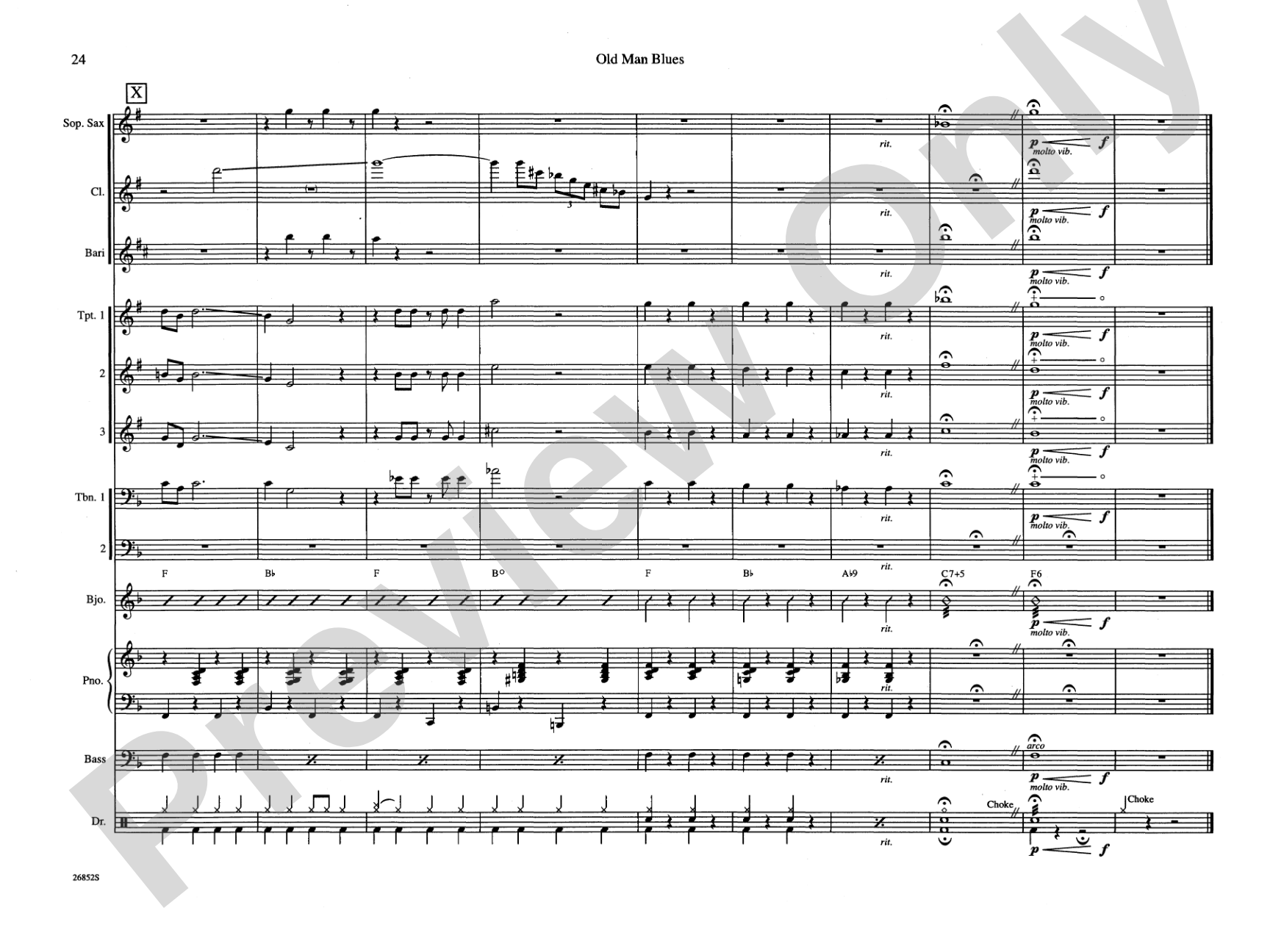 Old Man Blues: Jazz Ensemble Conductor Score & Parts
