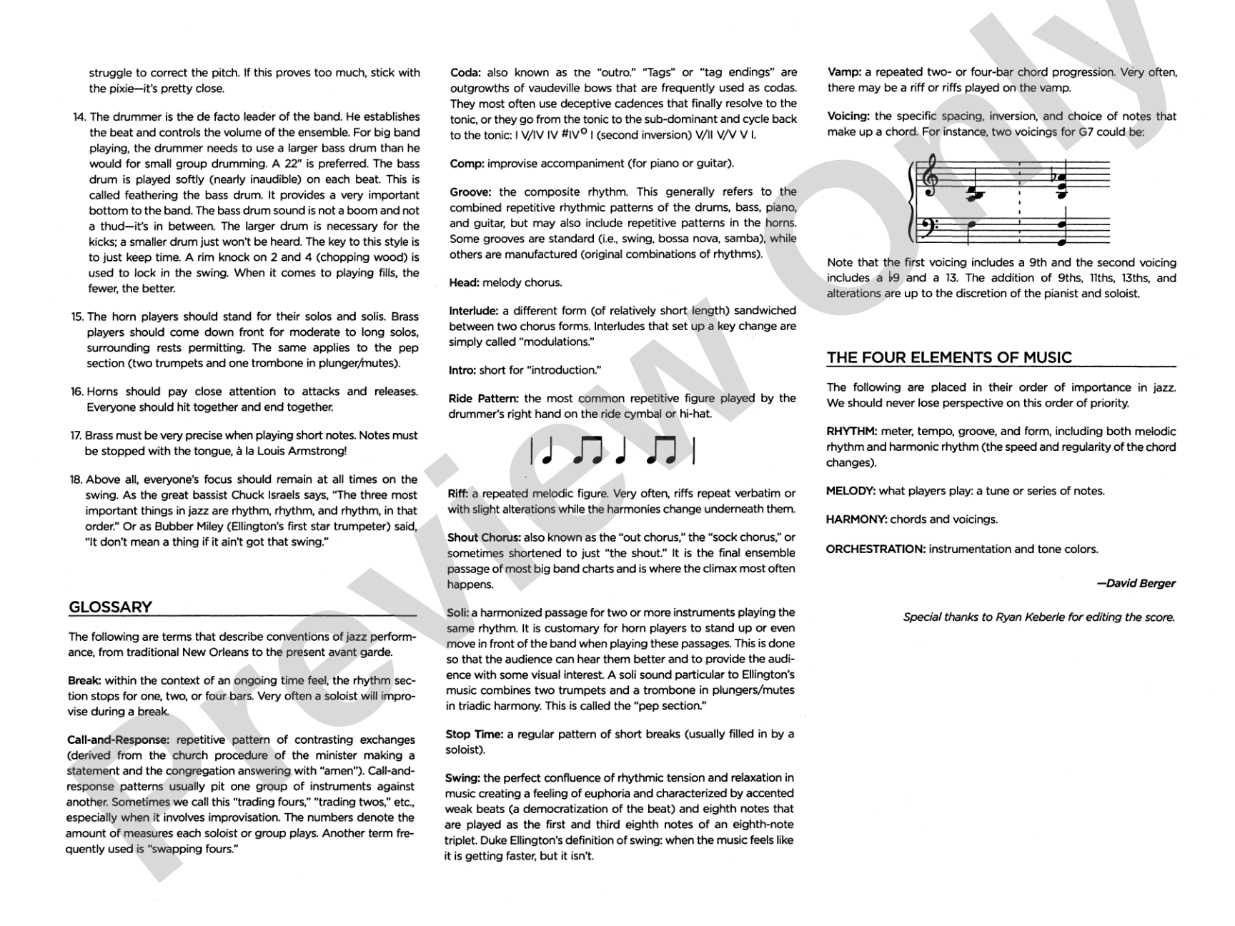 Old Man Blues: Jazz Ensemble Conductor Score & Parts