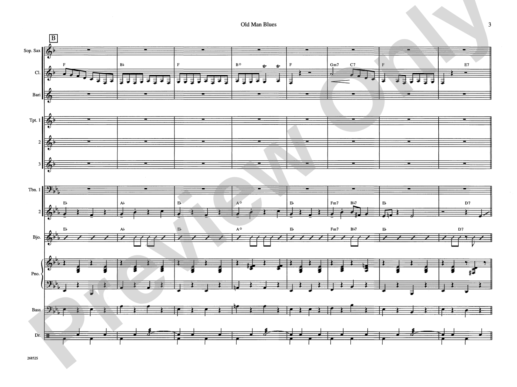 Old Man Blues: Jazz Ensemble Conductor Score & Parts