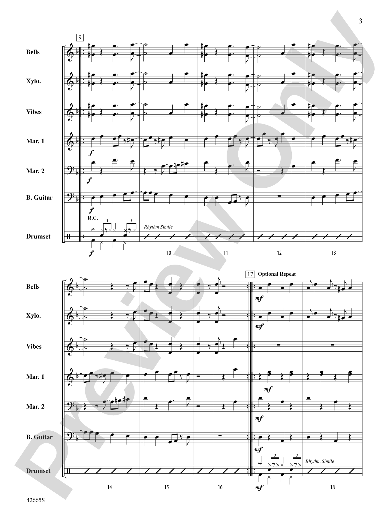 Cantina Band (from Star Wars Episode IV: A New Hope): Percussion Ensemble Conductor Score & Parts