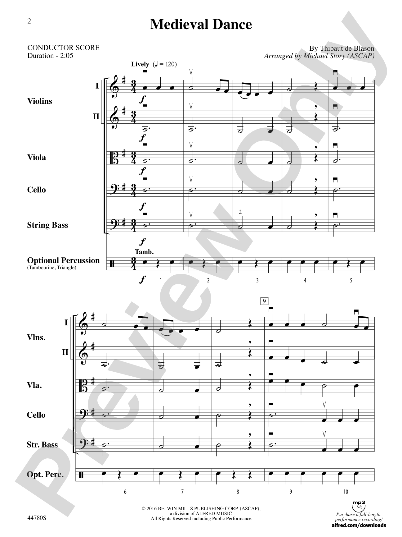 Medieval Dance: String Orchestra Conductor Score & Parts