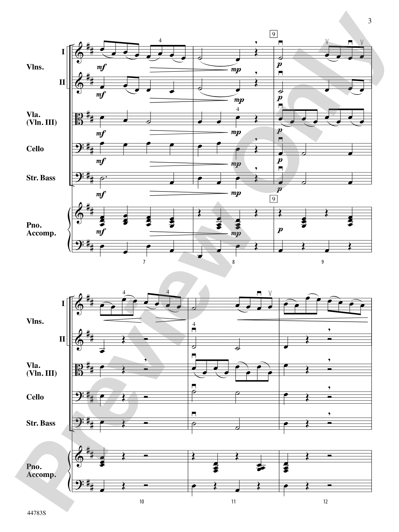 Sonatina: String Orchestra Conductor Score & Parts