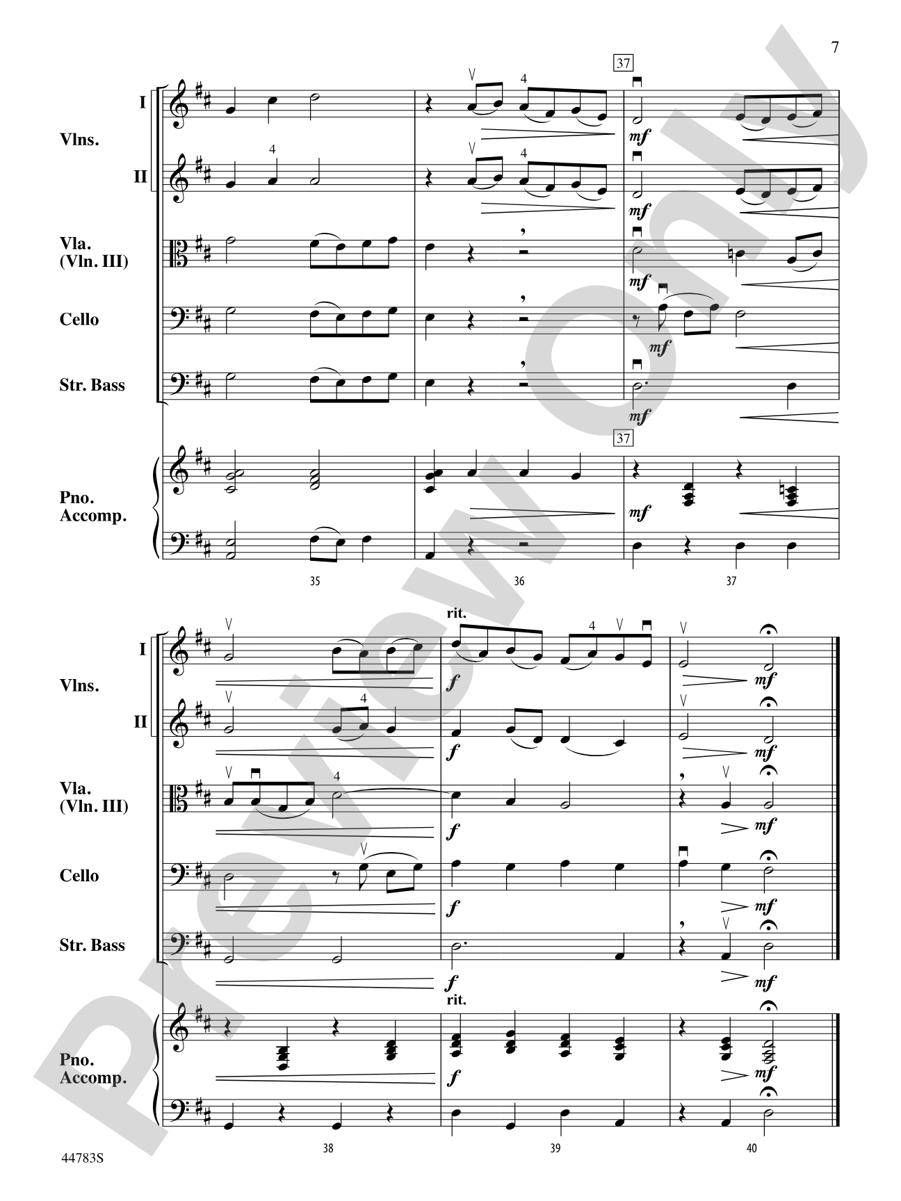 Sonatina: String Orchestra Conductor Score & Parts