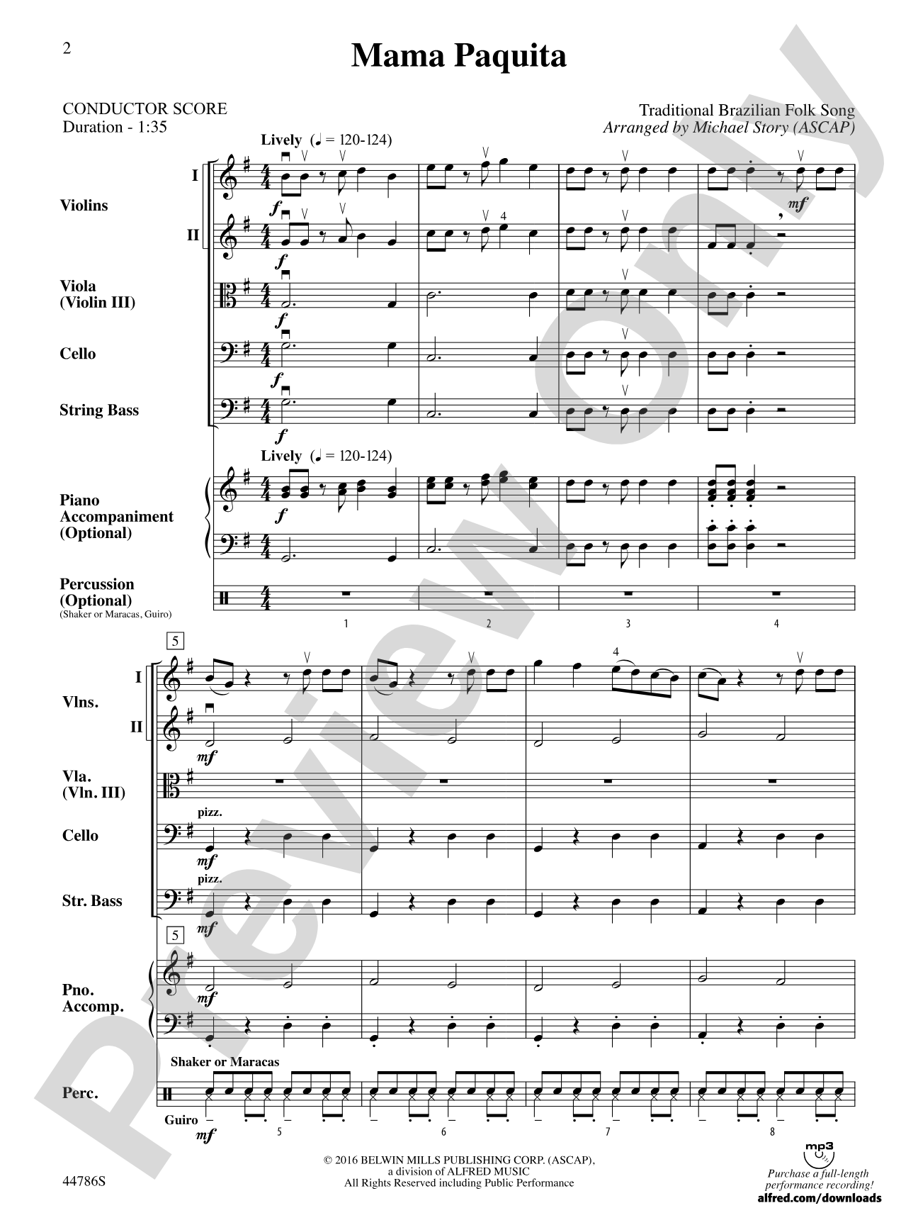 Mama Paquita: String Orchestra Conductor Score & Parts