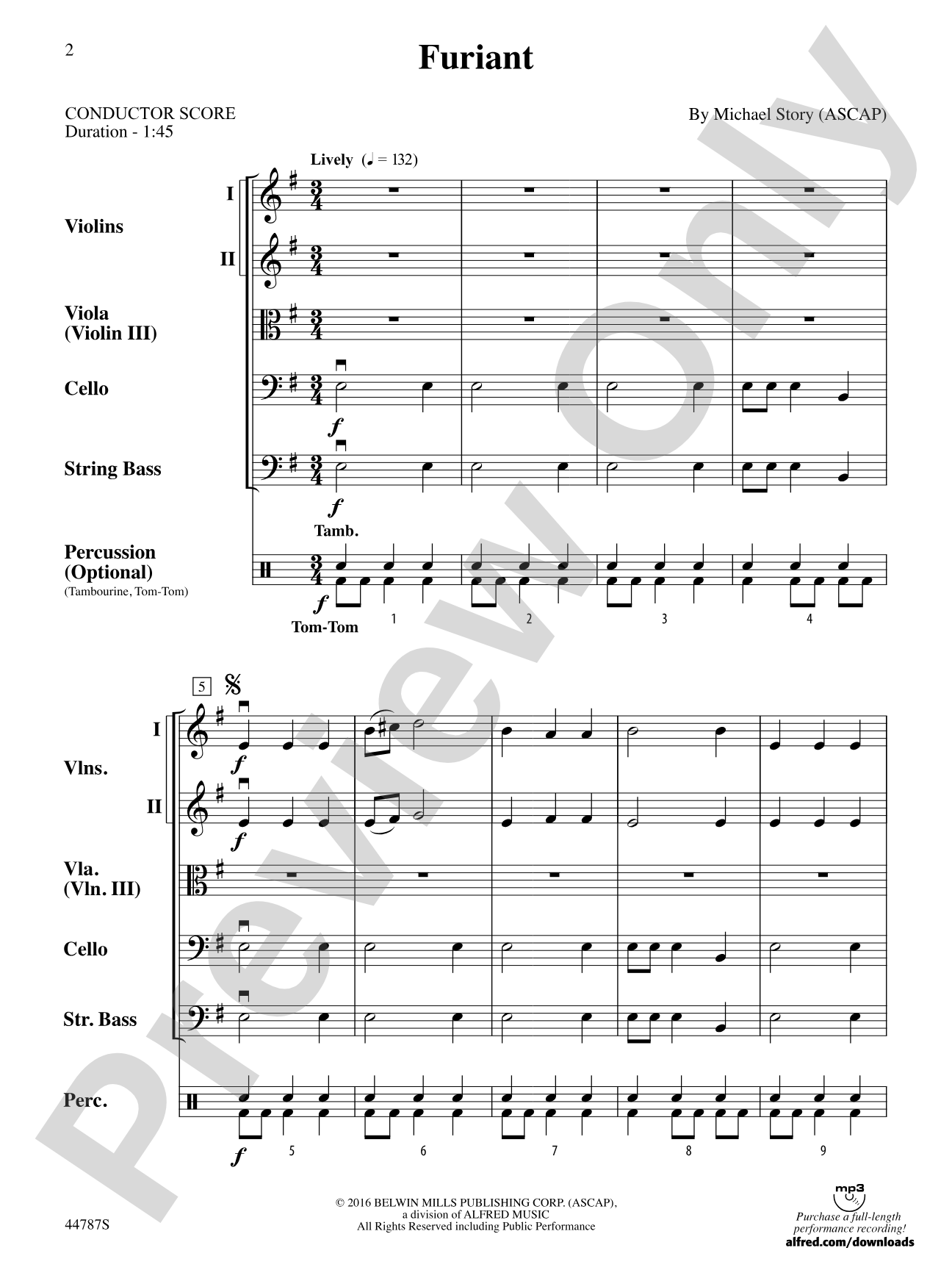 Furiant: String Orchestra Conductor Score & Parts