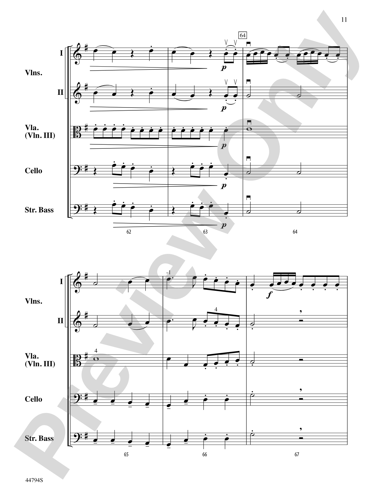 Symphony No. 17 in G Major, K. 129: String Orchestra Conductor Score & Parts