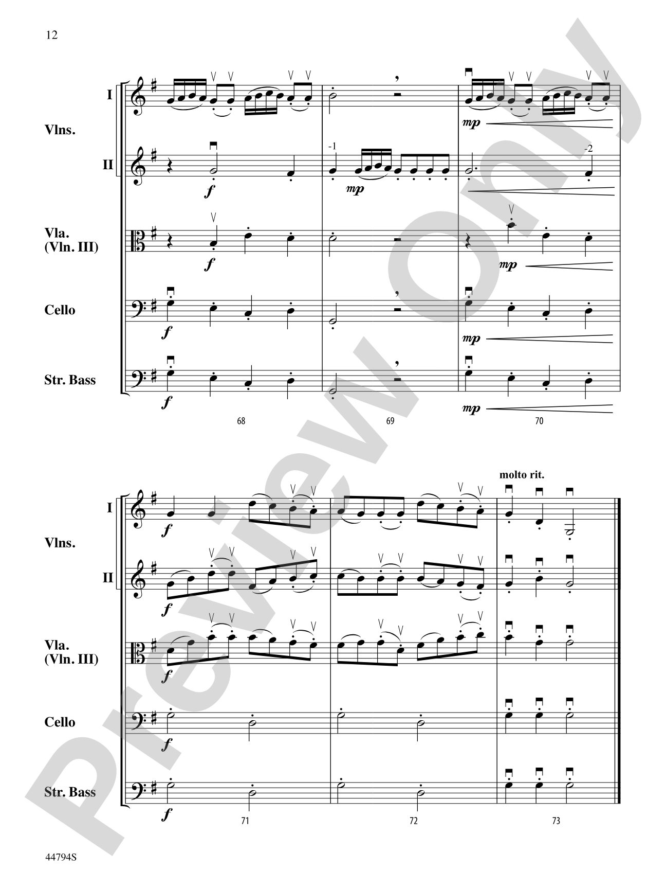 Symphony No. 17 in G Major, K. 129: String Orchestra Conductor Score & Parts