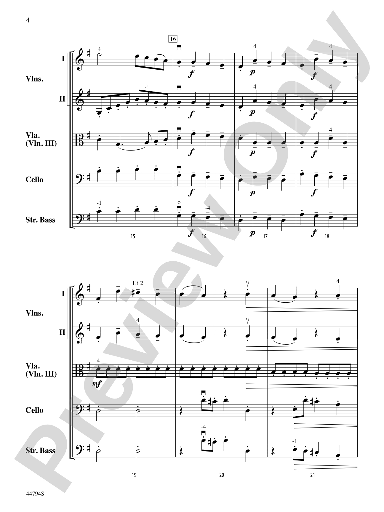 Symphony No. 17 in G Major, K. 129: String Orchestra Conductor Score & Parts