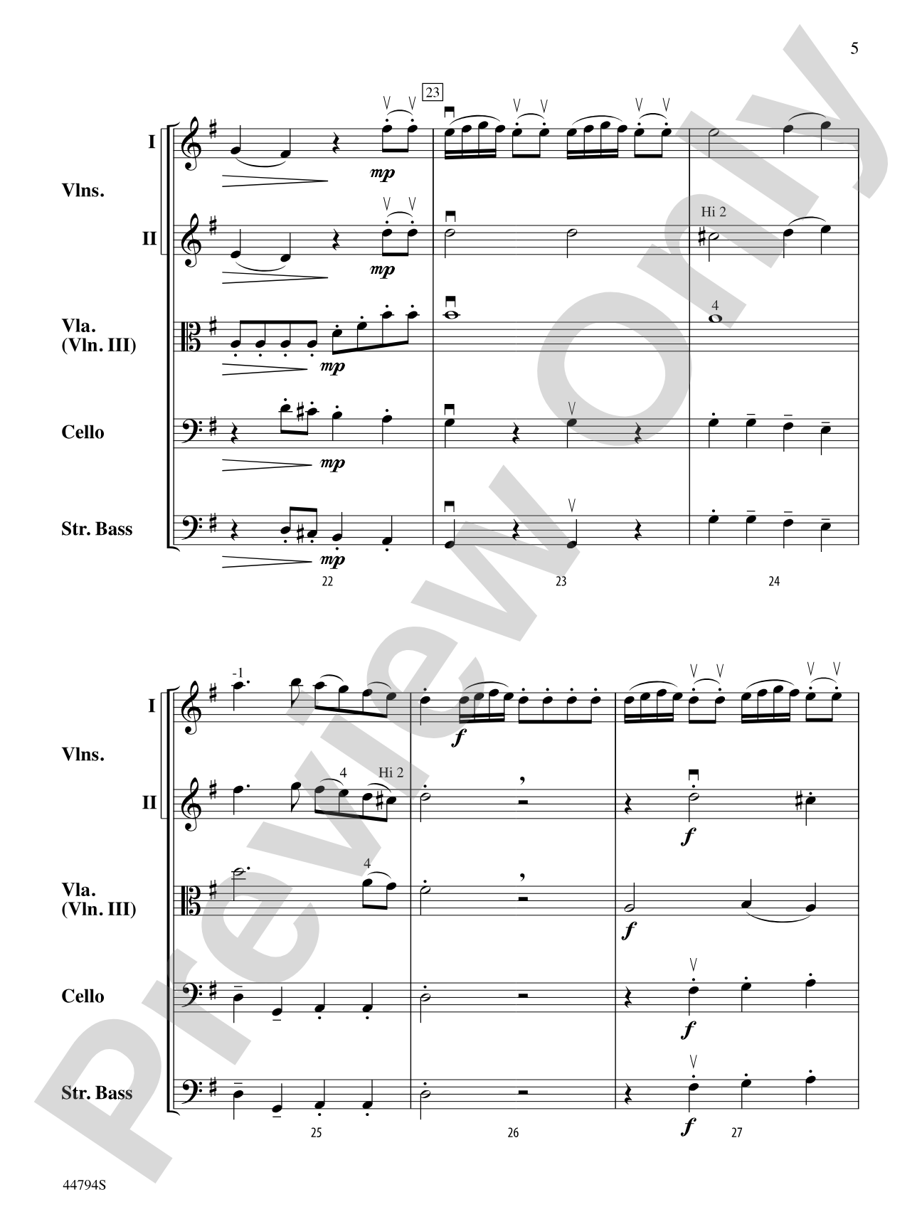Symphony No. 17 in G Major, K. 129: String Orchestra Conductor Score & Parts