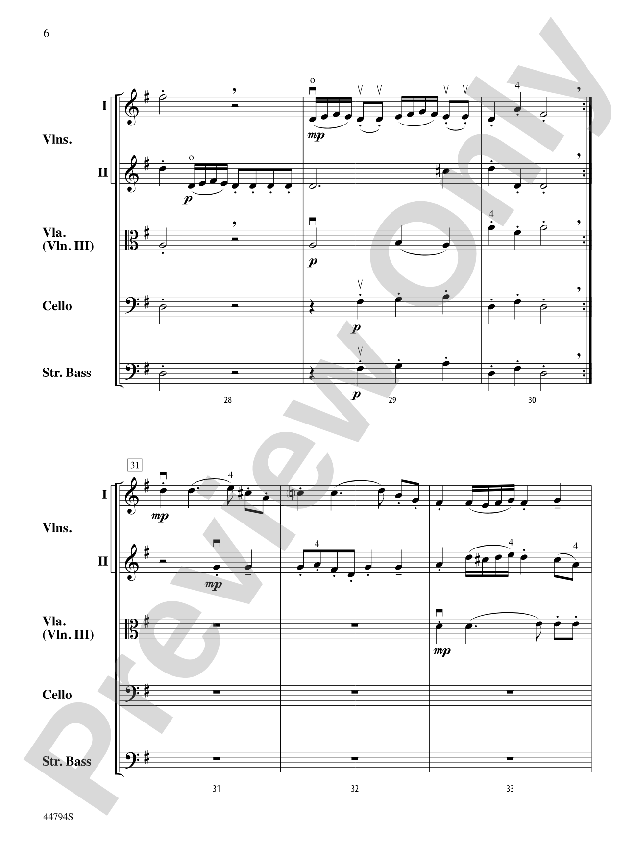 Symphony No. 17 in G Major, K. 129: String Orchestra Conductor Score & Parts