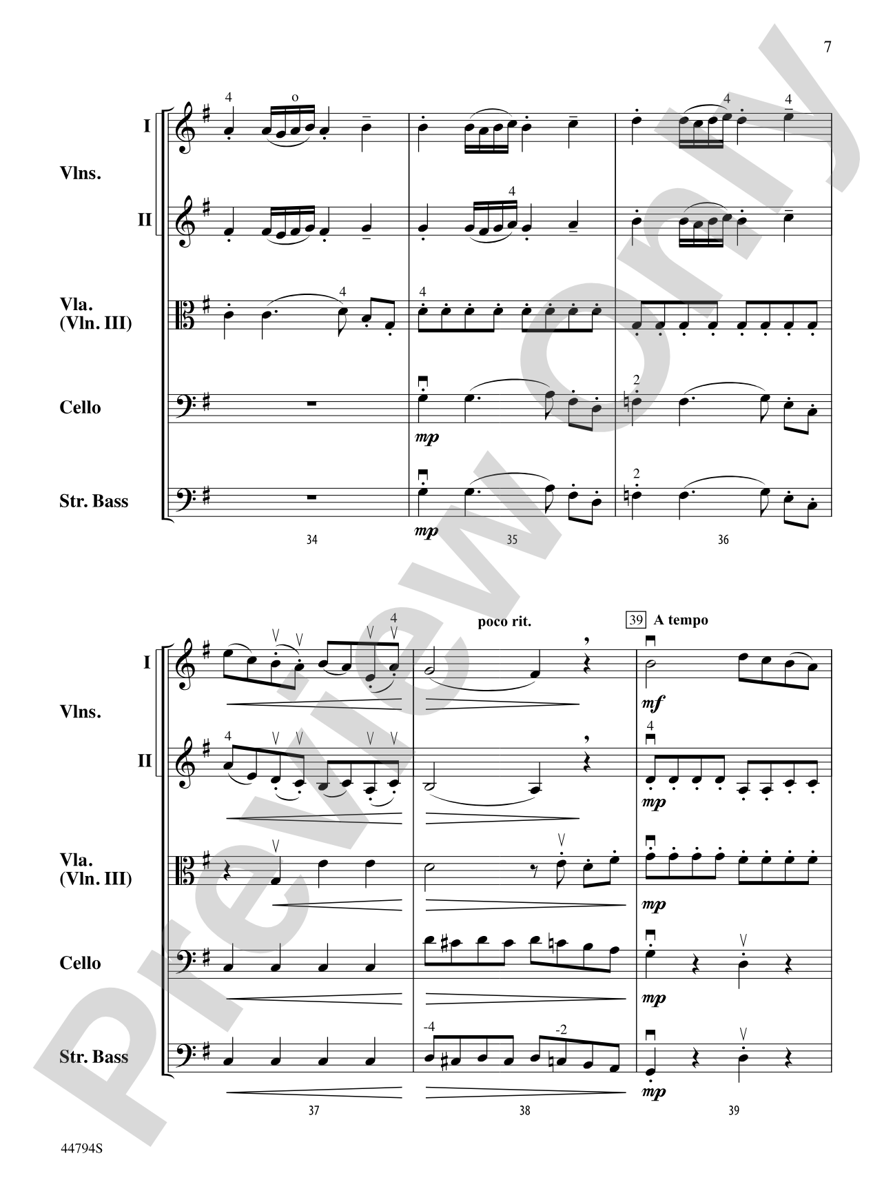 Symphony No. 17 in G Major, K. 129: String Orchestra Conductor Score & Parts