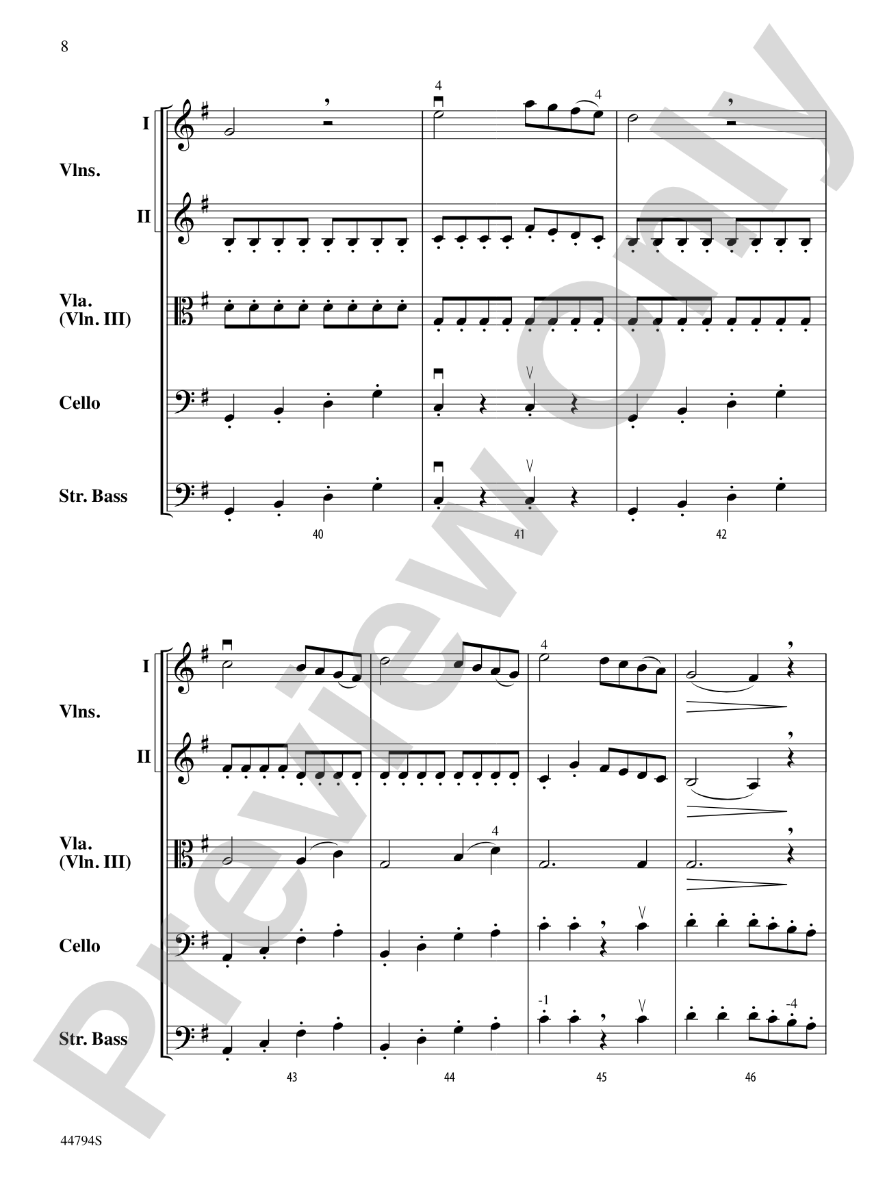 Symphony No. 17 in G Major, K. 129: String Orchestra Conductor Score & Parts