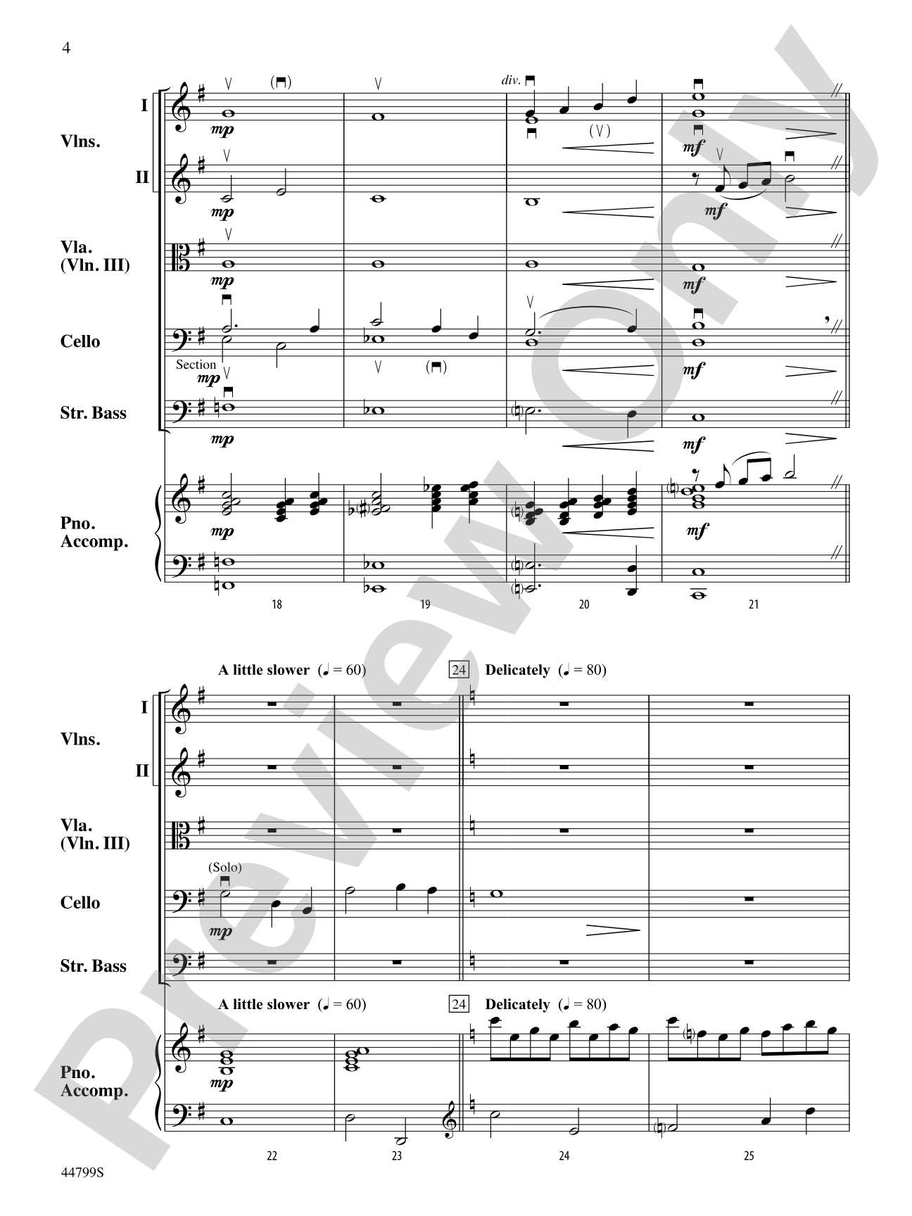 Silent Night: String Orchestra Conductor Score & Parts