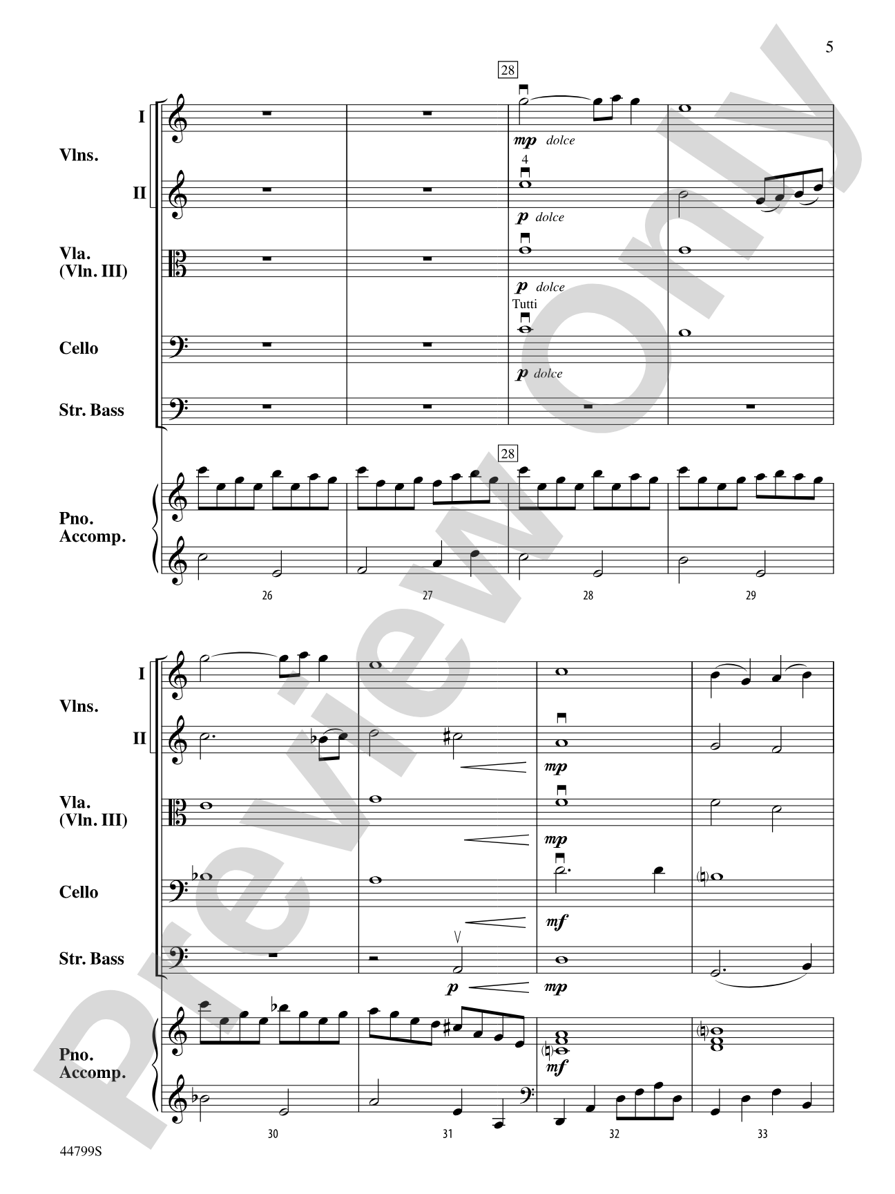 Silent Night: String Orchestra Conductor Score & Parts