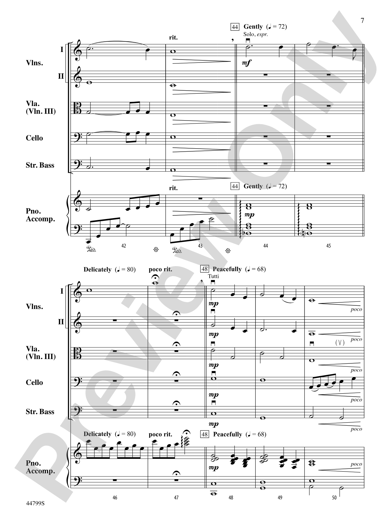 Silent Night: String Orchestra Conductor Score & Parts