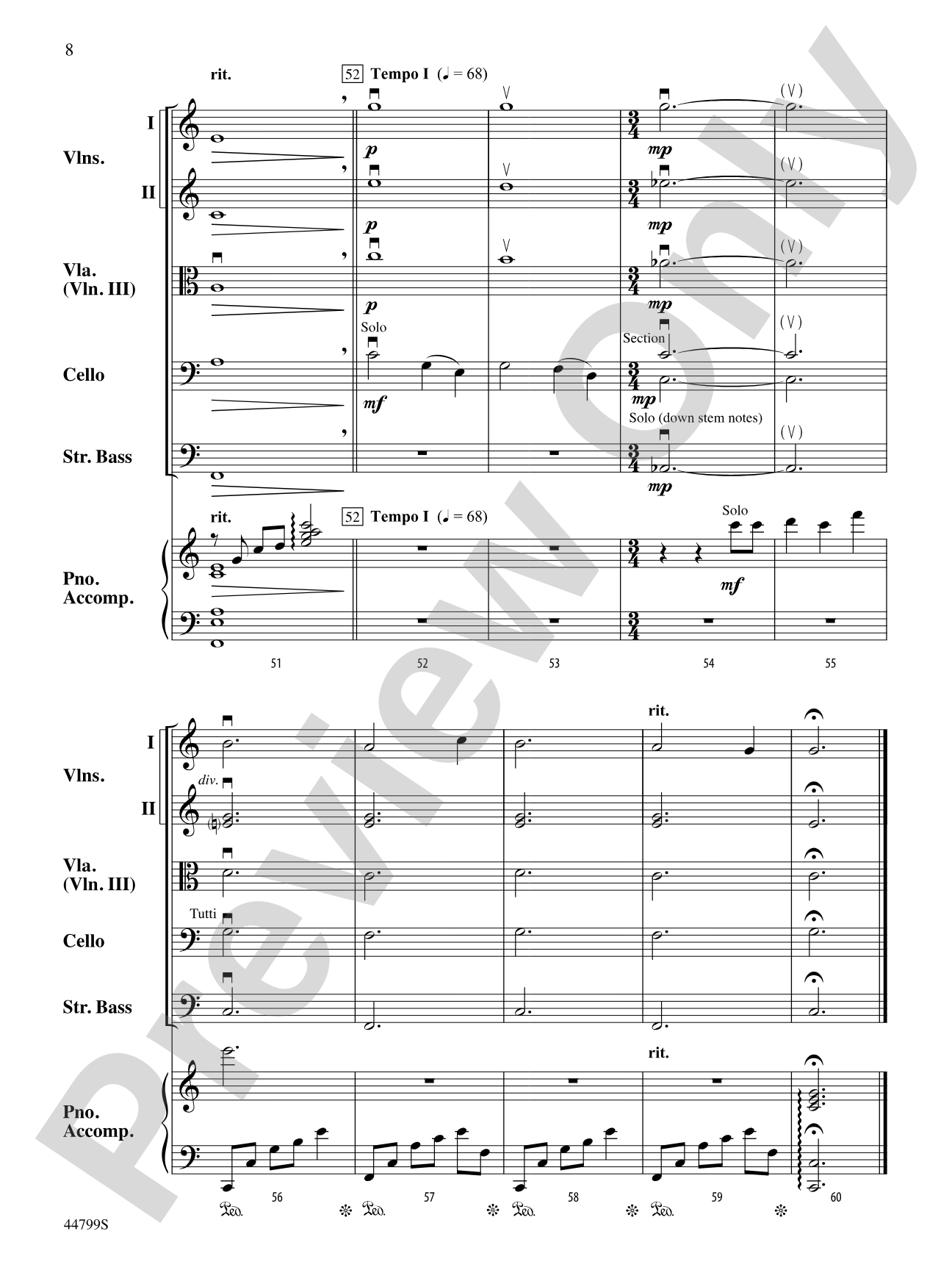 Silent Night: String Orchestra Conductor Score & Parts