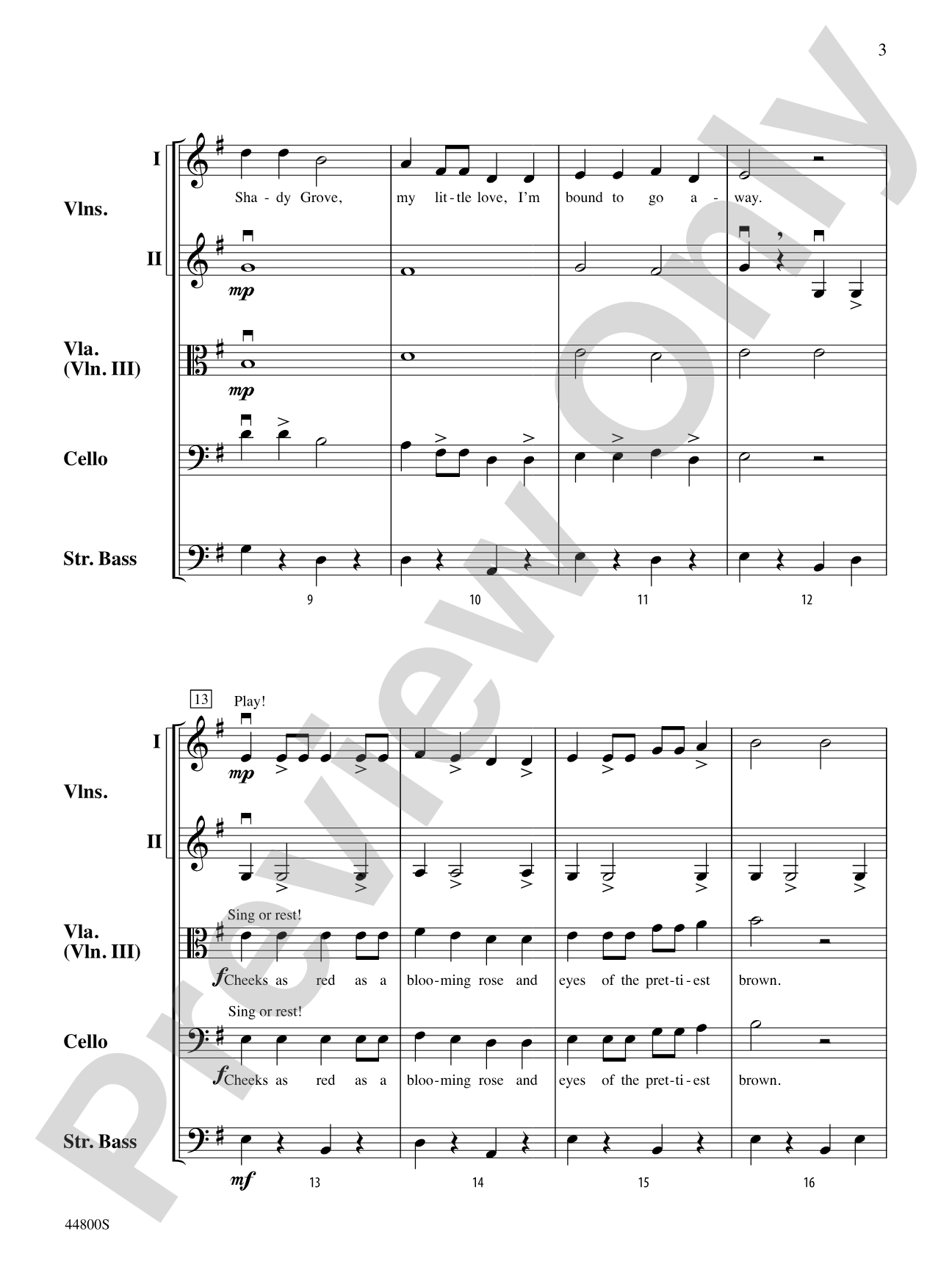 Shady Grove: String Orchestra Conductor Score & Parts