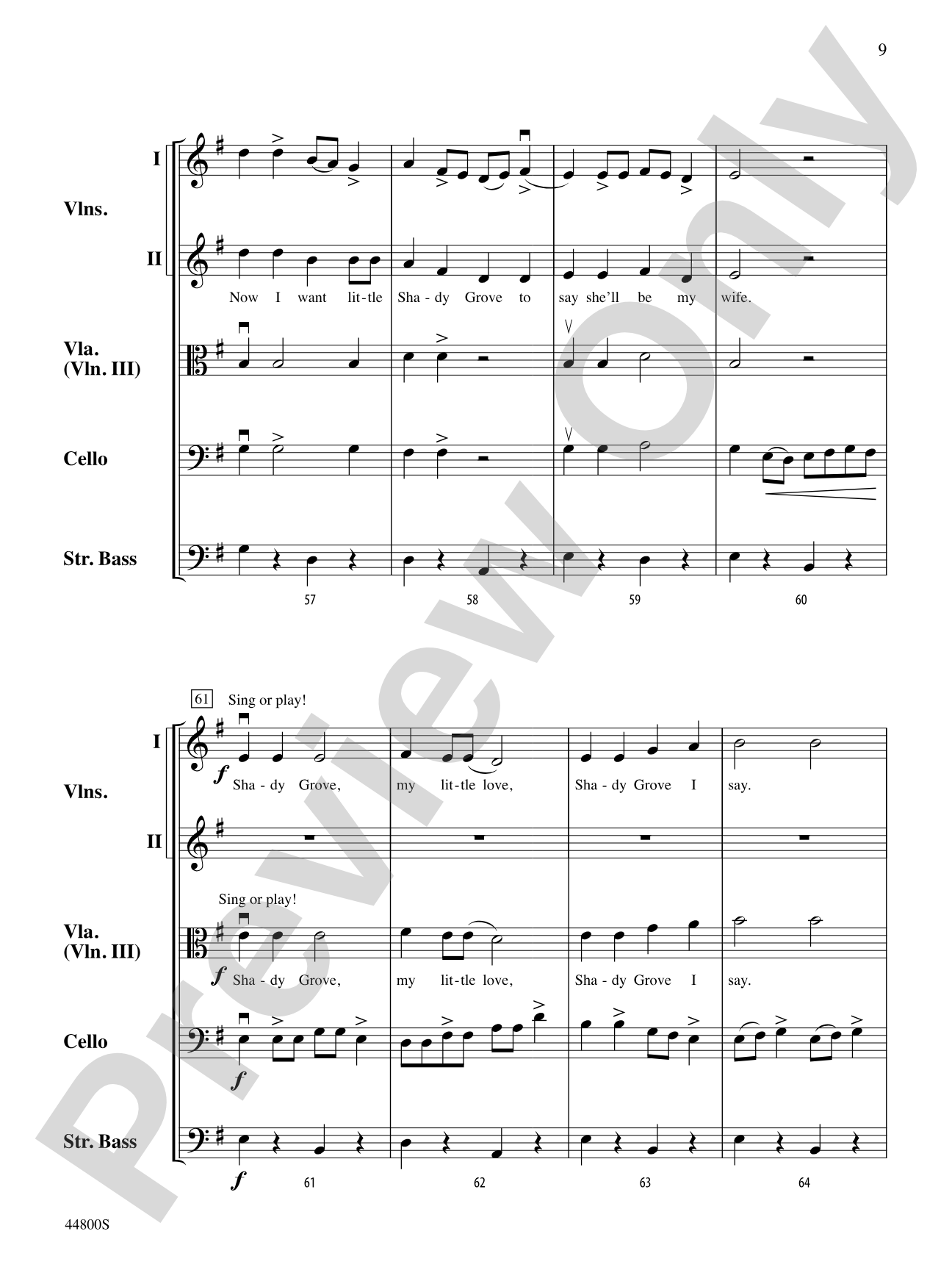 Shady Grove: String Orchestra Conductor Score & Parts