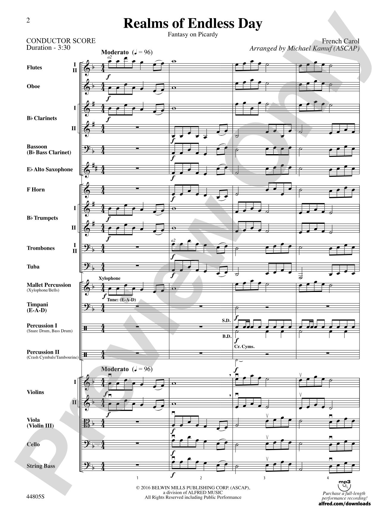 Realms of Endless Day: Full Orchestra Conductor Score & Parts