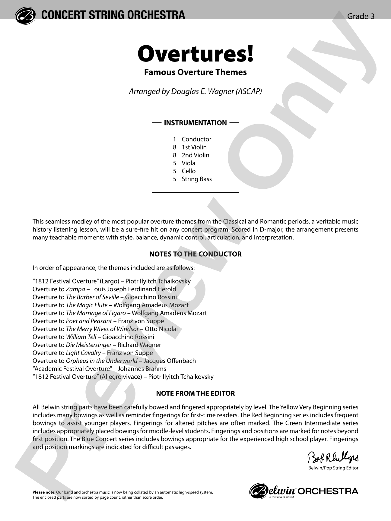 Overtures!: String Orchestra Conductor Score & Parts