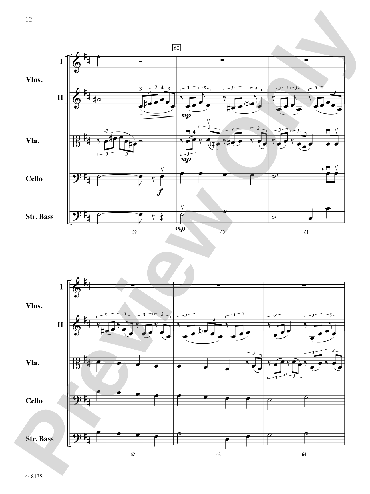 Cantique: String Orchestra Conductor Score & Parts