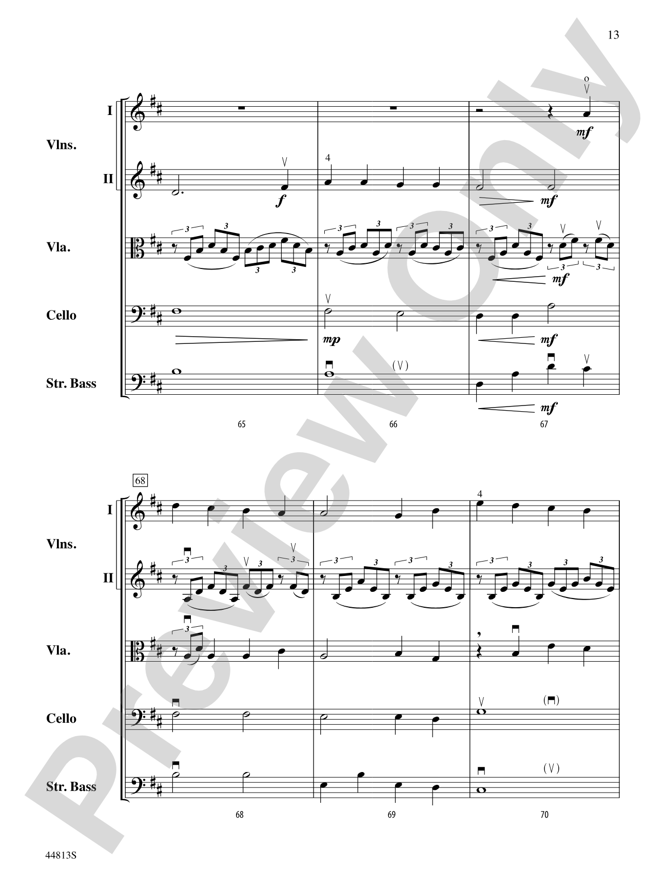 Cantique: String Orchestra Conductor Score & Parts