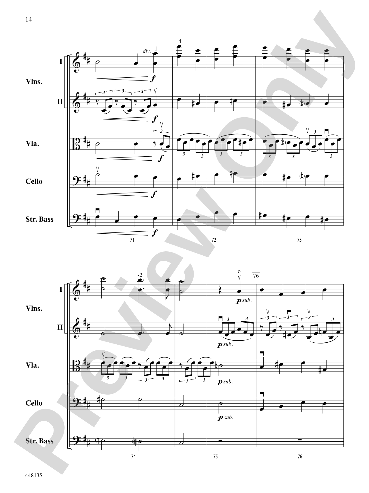 Cantique: String Orchestra Conductor Score & Parts