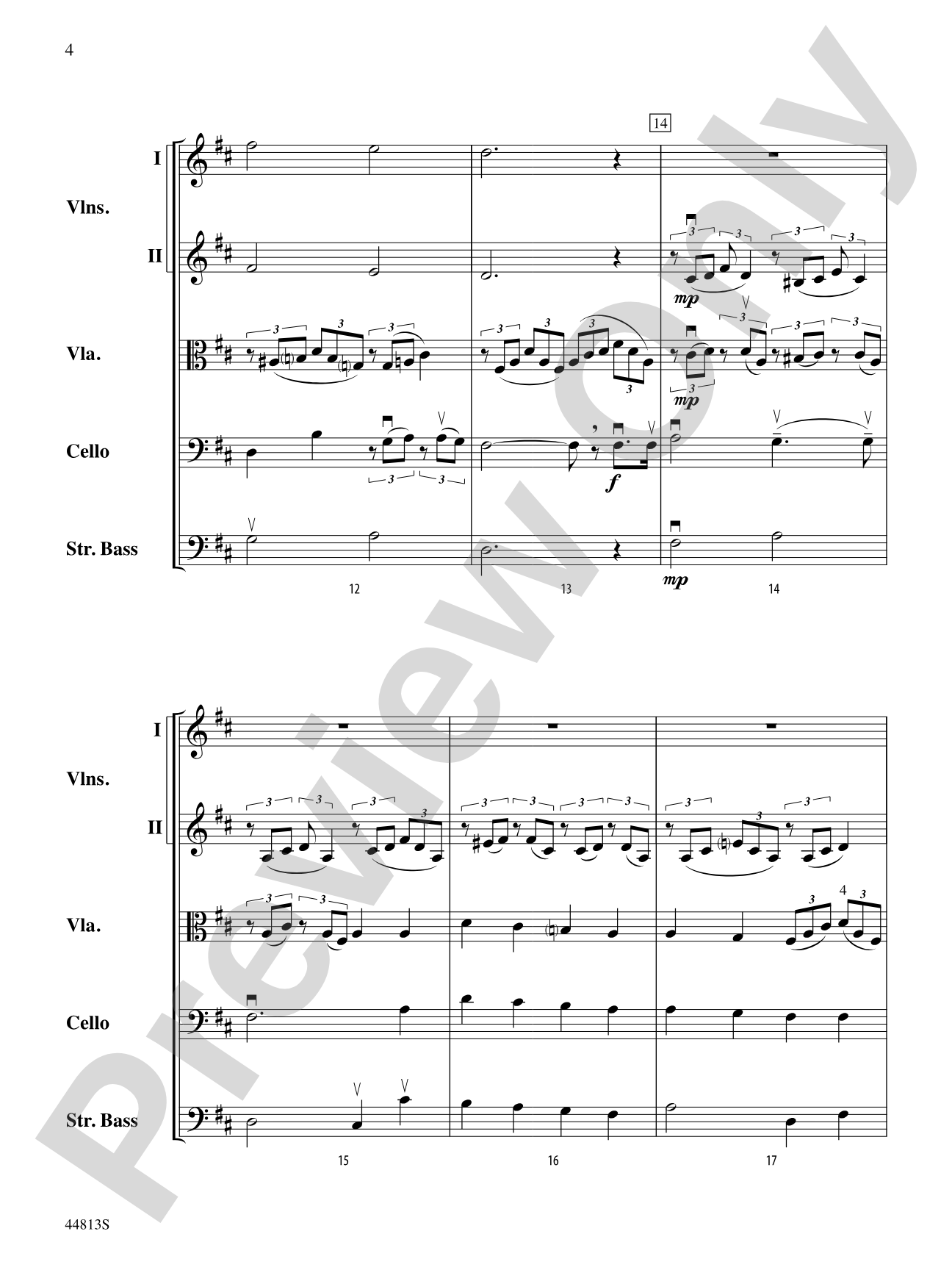 Cantique: String Orchestra Conductor Score & Parts