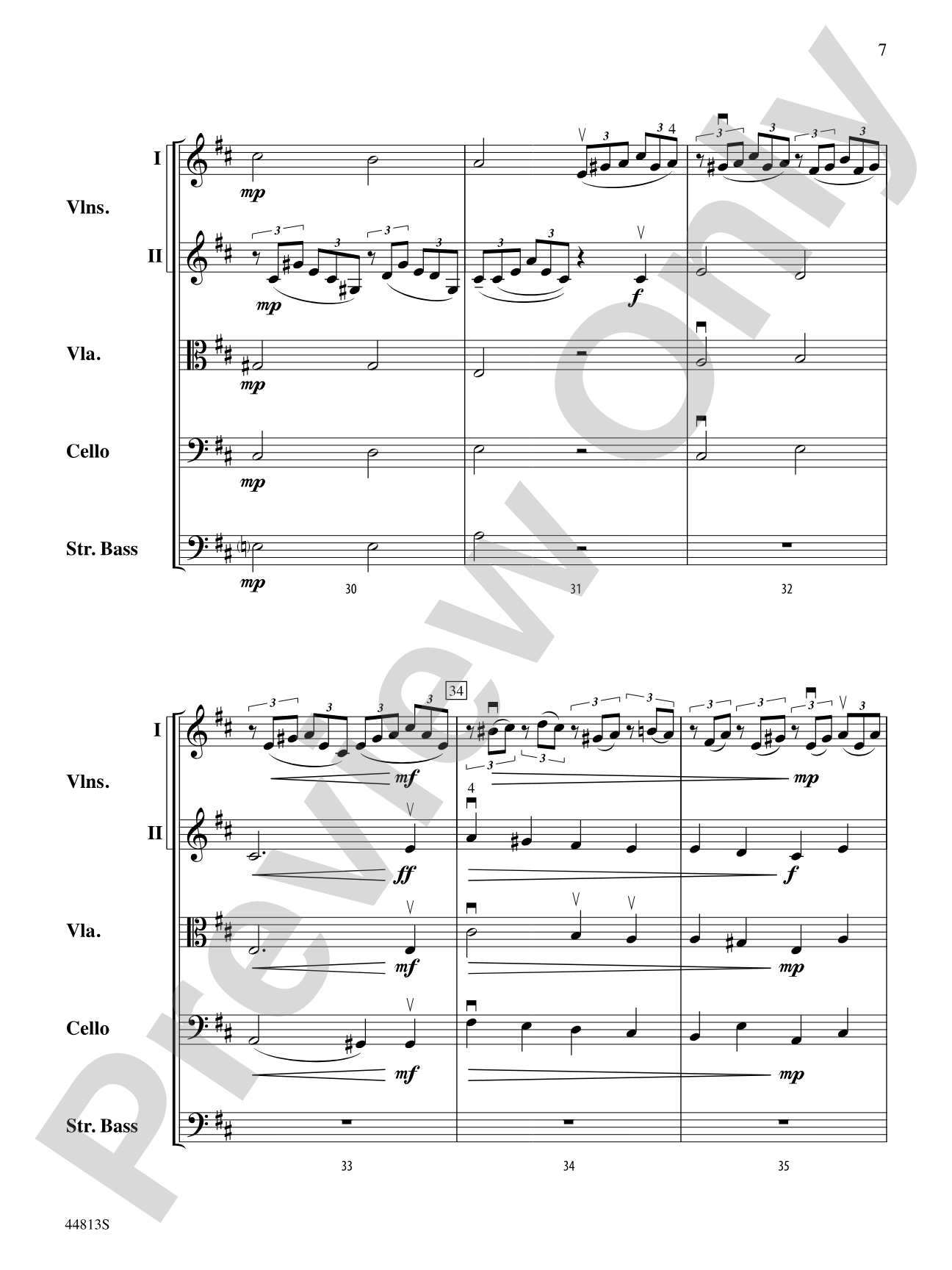 Cantique: String Orchestra Conductor Score & Parts