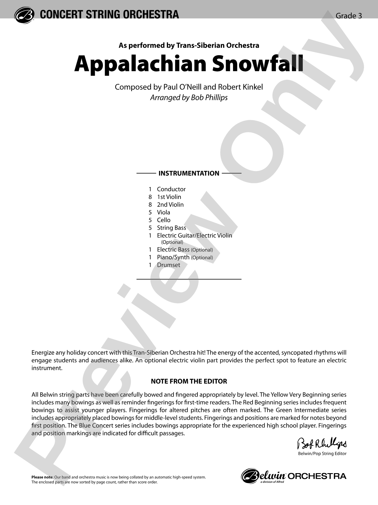 Appalachian Snowfall: Score
