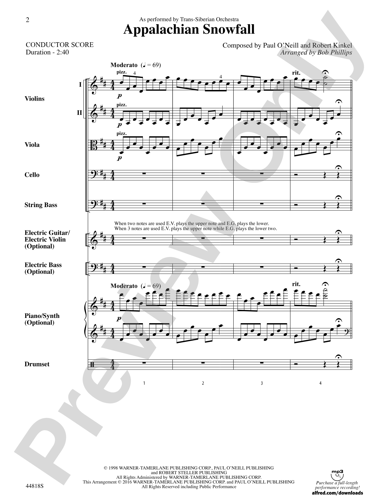 Appalachian Snowfall: Score