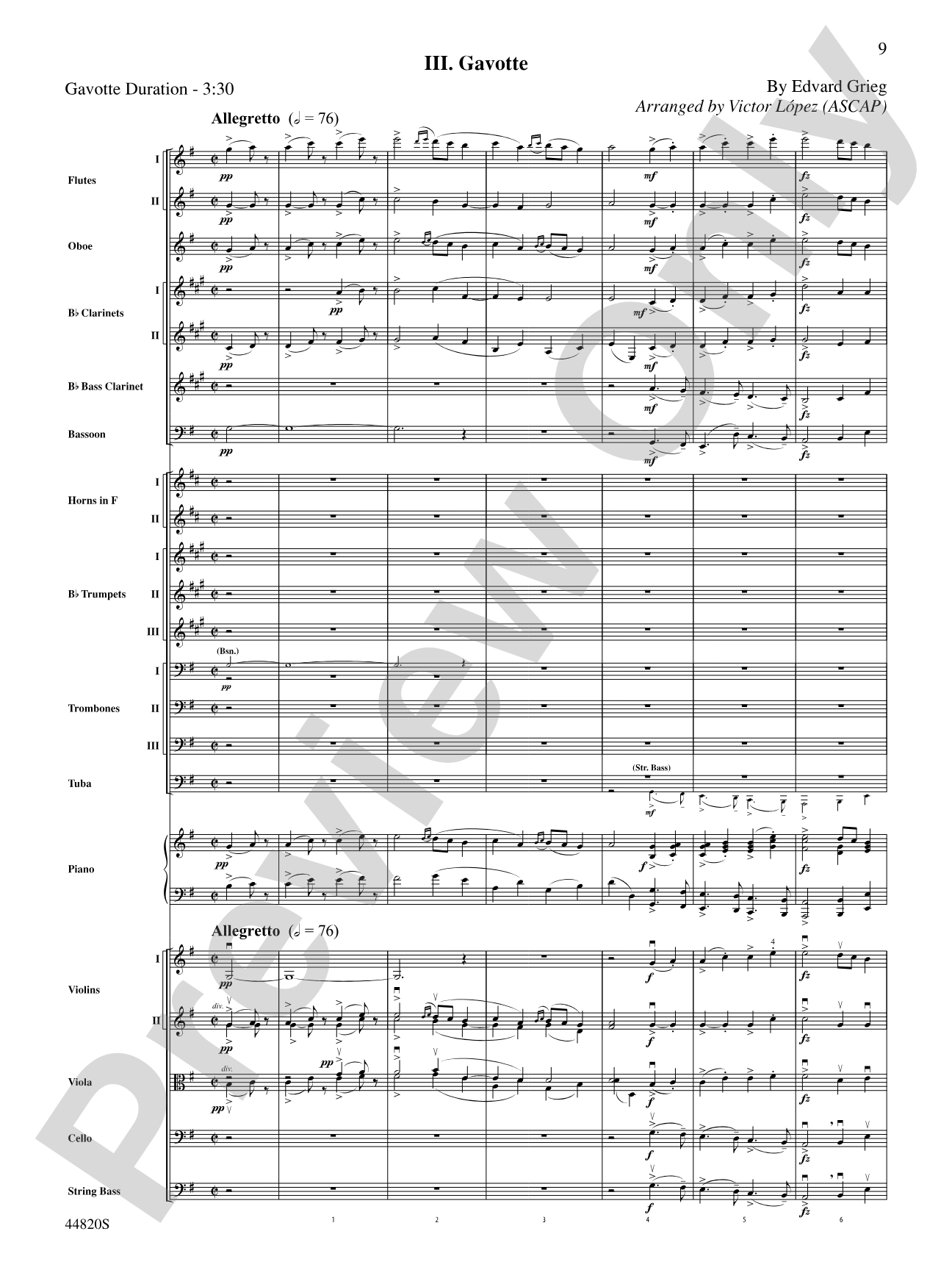 The Holberg Suite: Full Orchestra Conductor Score & Parts