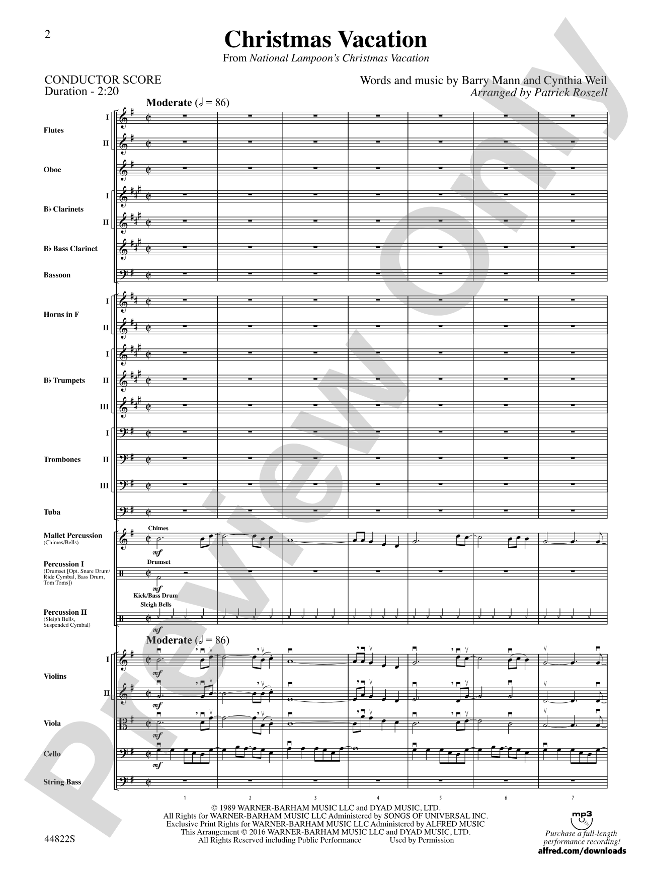 Christmas Vacation: Full Orchestra Conductor Score & Parts