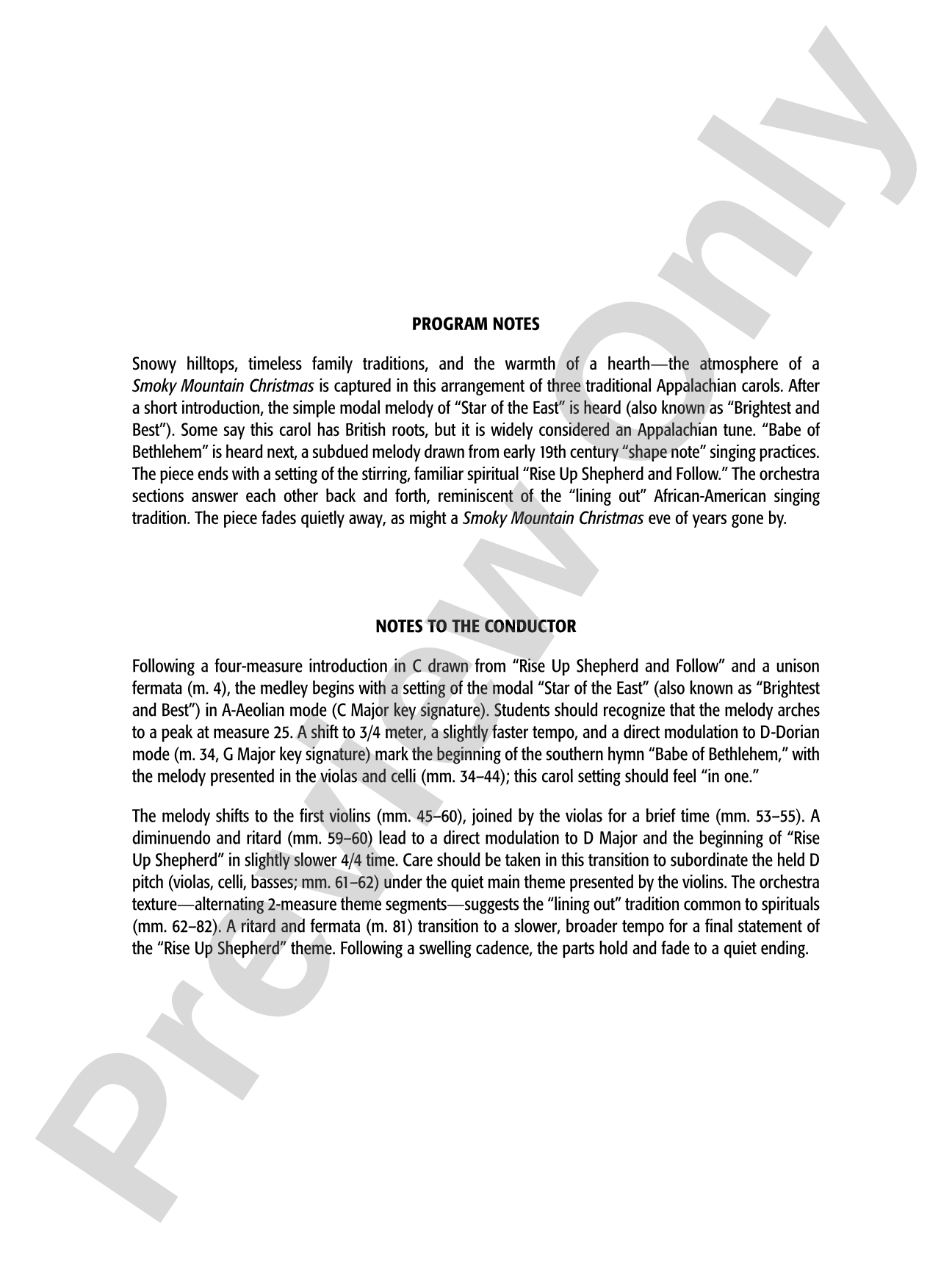 Smoky Mountain Christmas: String Orchestra Conductor Score & Parts